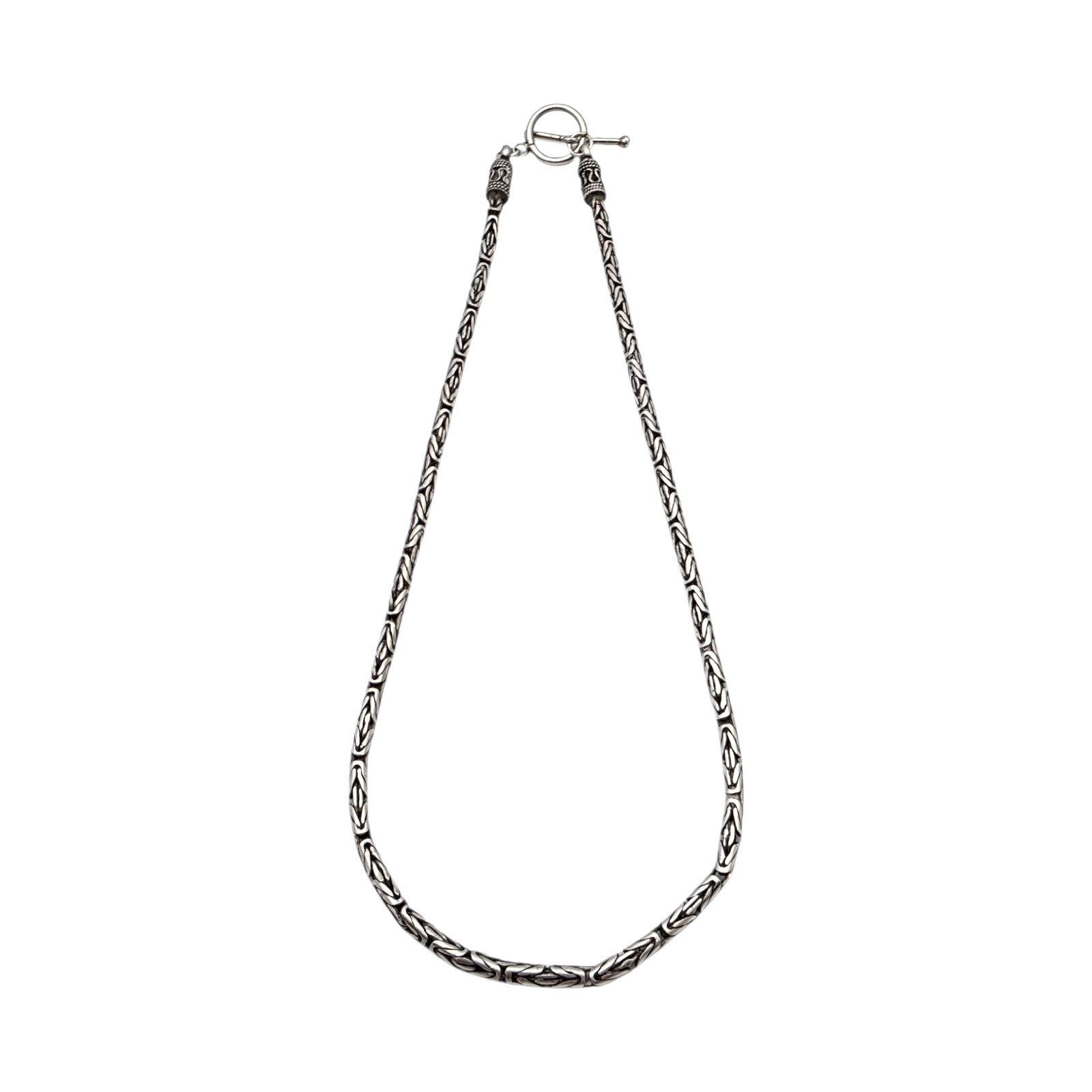 DESIGNER 3 MM STERLING SILVER BALI CHAIN 16″ NECKLACE 23.5GR #5016