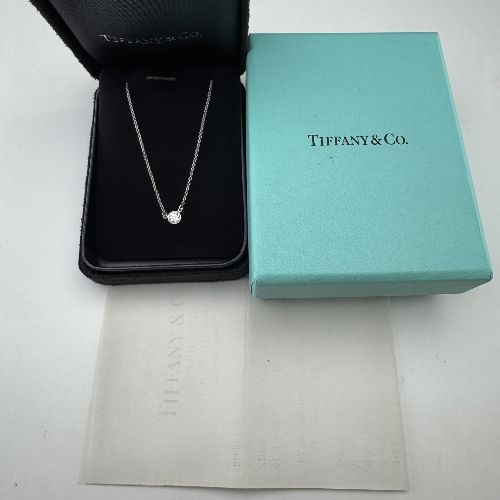 Tiffany&Co Elsa Peretti Solitaire Diamond Necklace 950 Platinum (35008314)