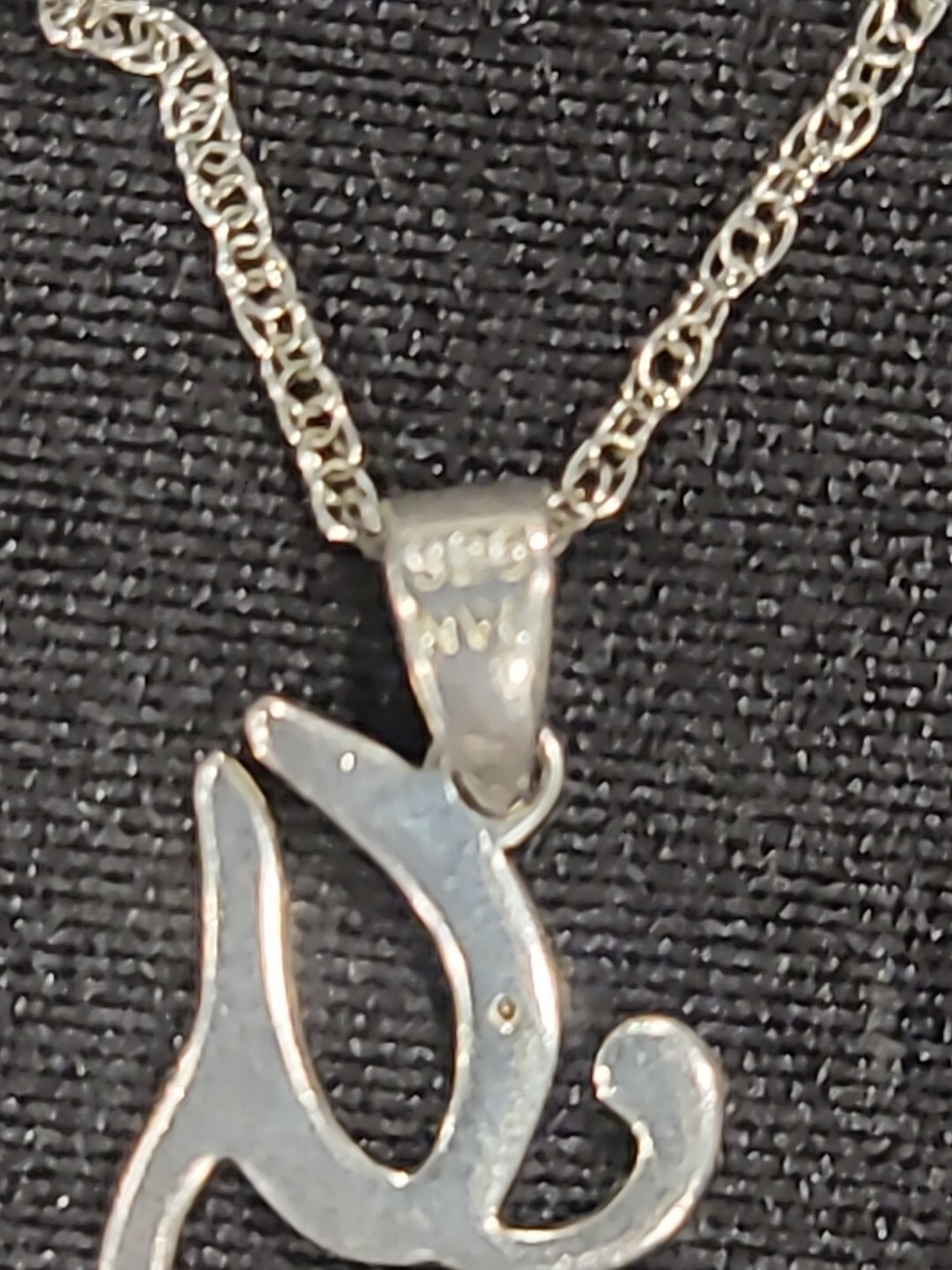 Necklace Real Diamond Chip 925 Sterling Silver Unknown NVC Symbol on 18″ Chain