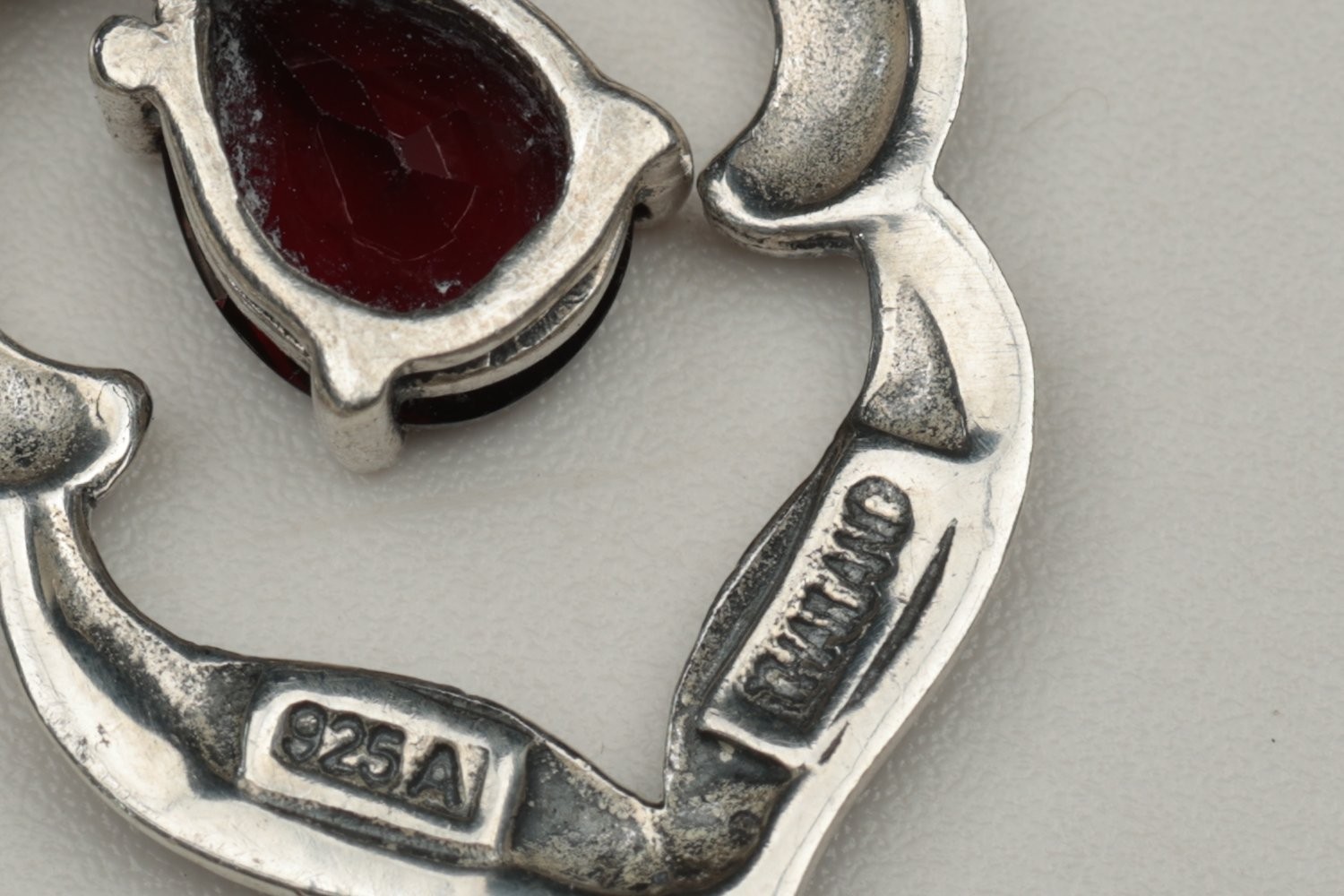Vintage 925 Sterling Silver Marcasite Garnet Beaded Y-Drop Pendant Necklace 25g