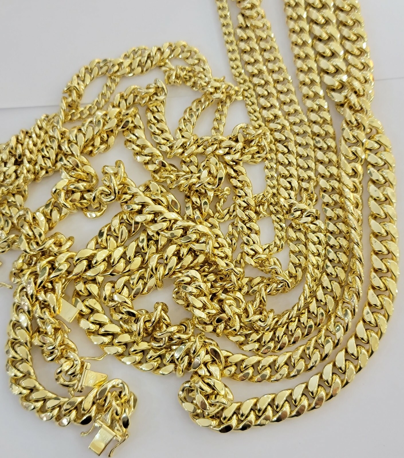 Real 10k Gold Chain Necklace Miami Cuban Link 18″-30″ Inch 6mm 7mm 8mm 9mm 10mm