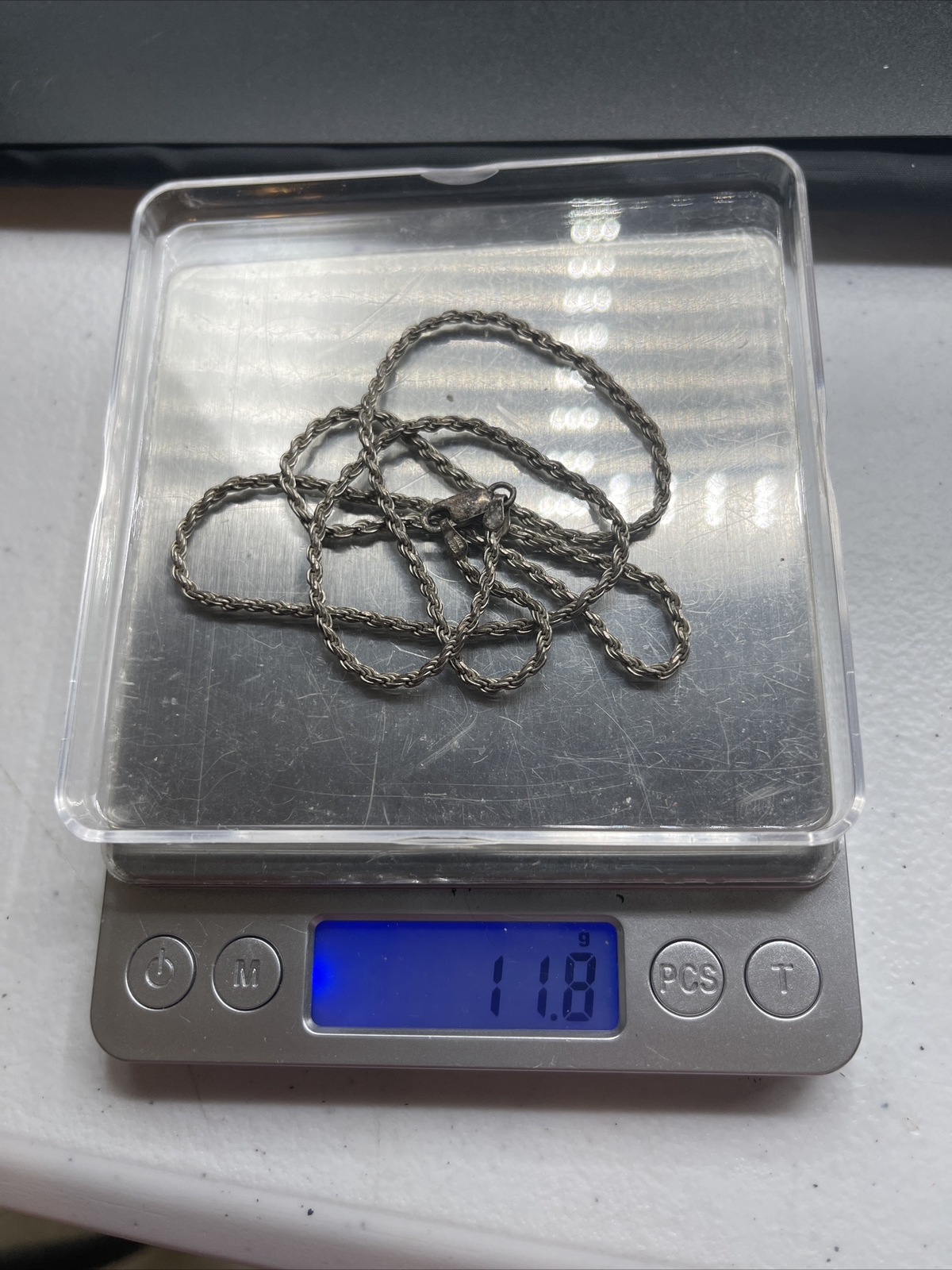 Stunning 925 Silver Twisted Rope Necklace made in Italy #C57