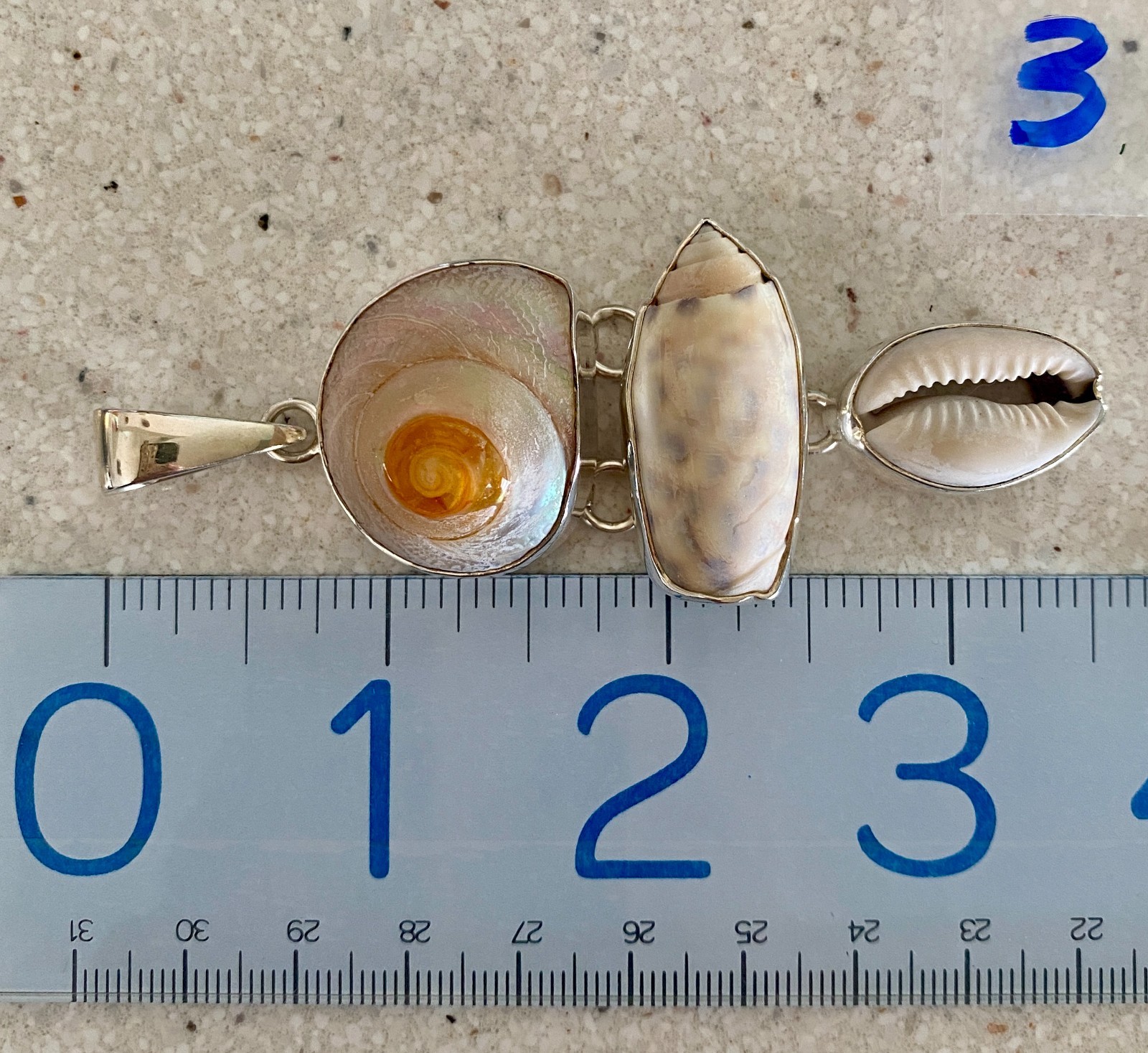 Charles Albert Pendant Sterling Silver Cinnerus Olive Cowry Shell Seashell Beach
