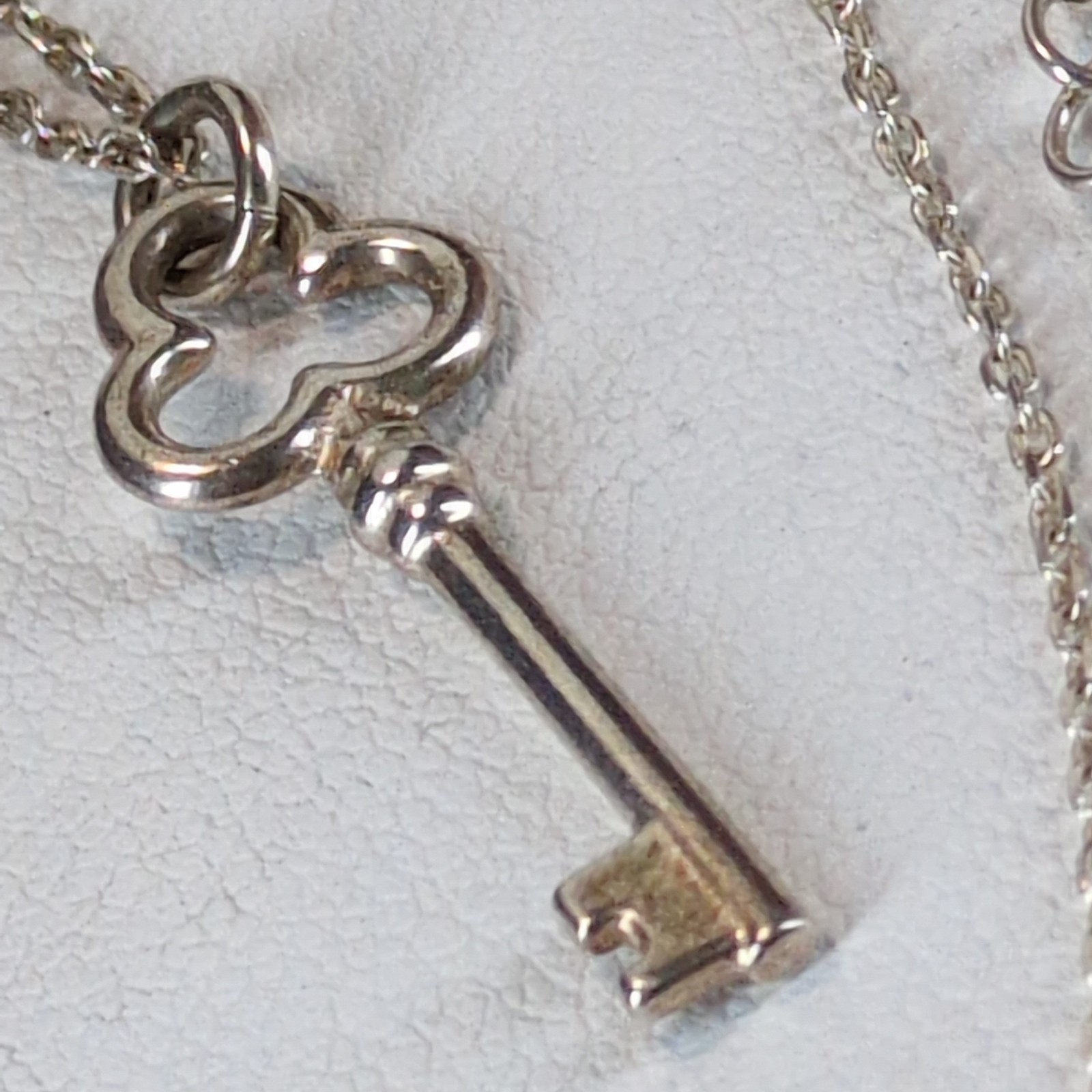 Dyadema Italian Sterling Silver Clover Key Charm Pendant Necklace 15-18″ 925
