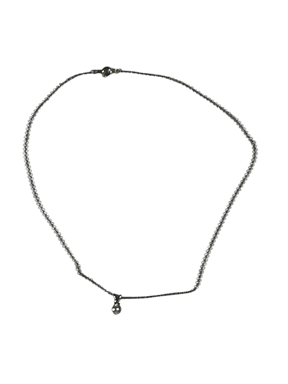 Solitaire Pendant Necklace Clear Stone Link Chain Spring Ring Clasp Jewelry
