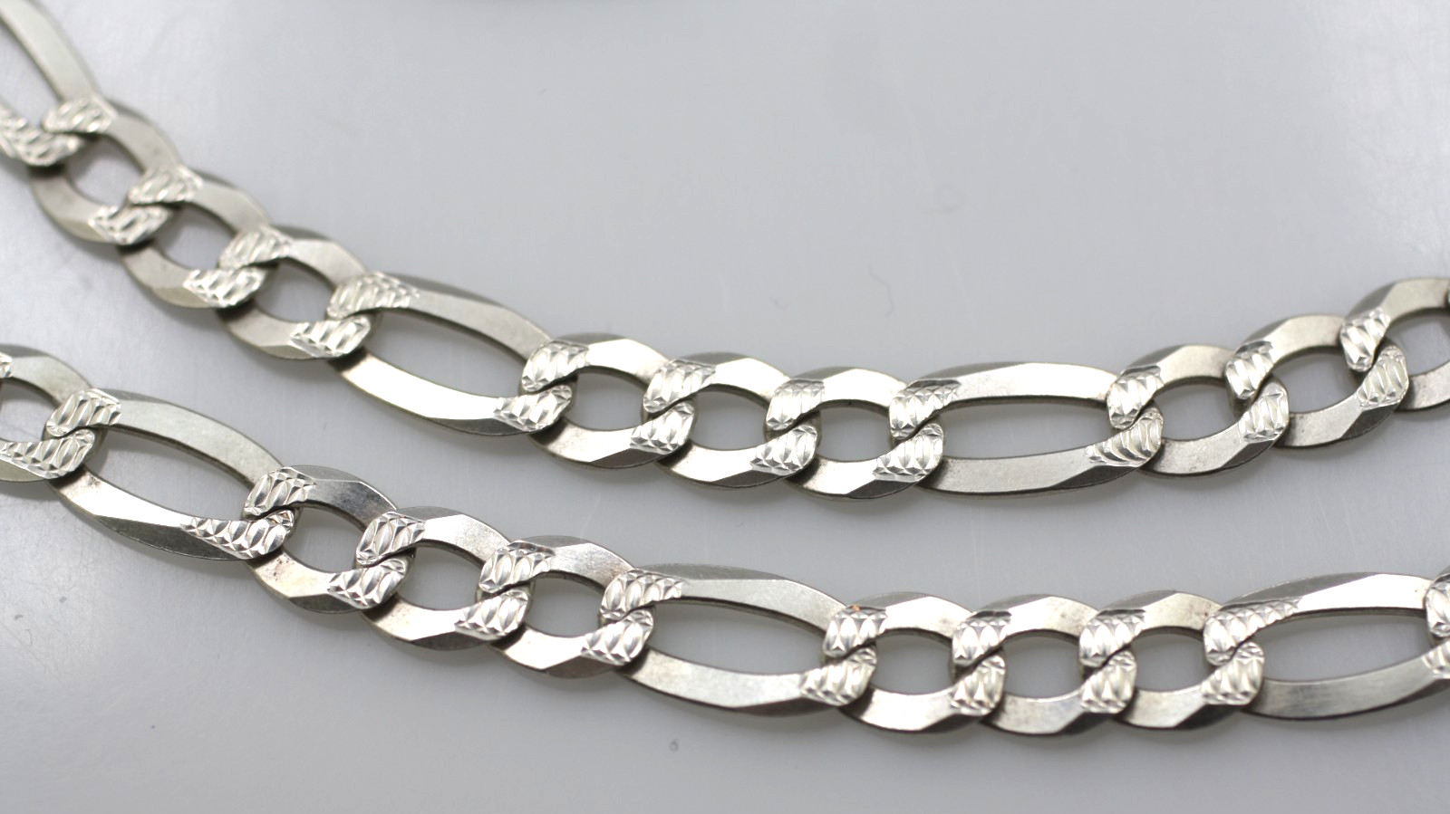 Sterling Silver 925 Figaro 9mm chain link necklace 30″ bracelet 8.5″ Italy SPI