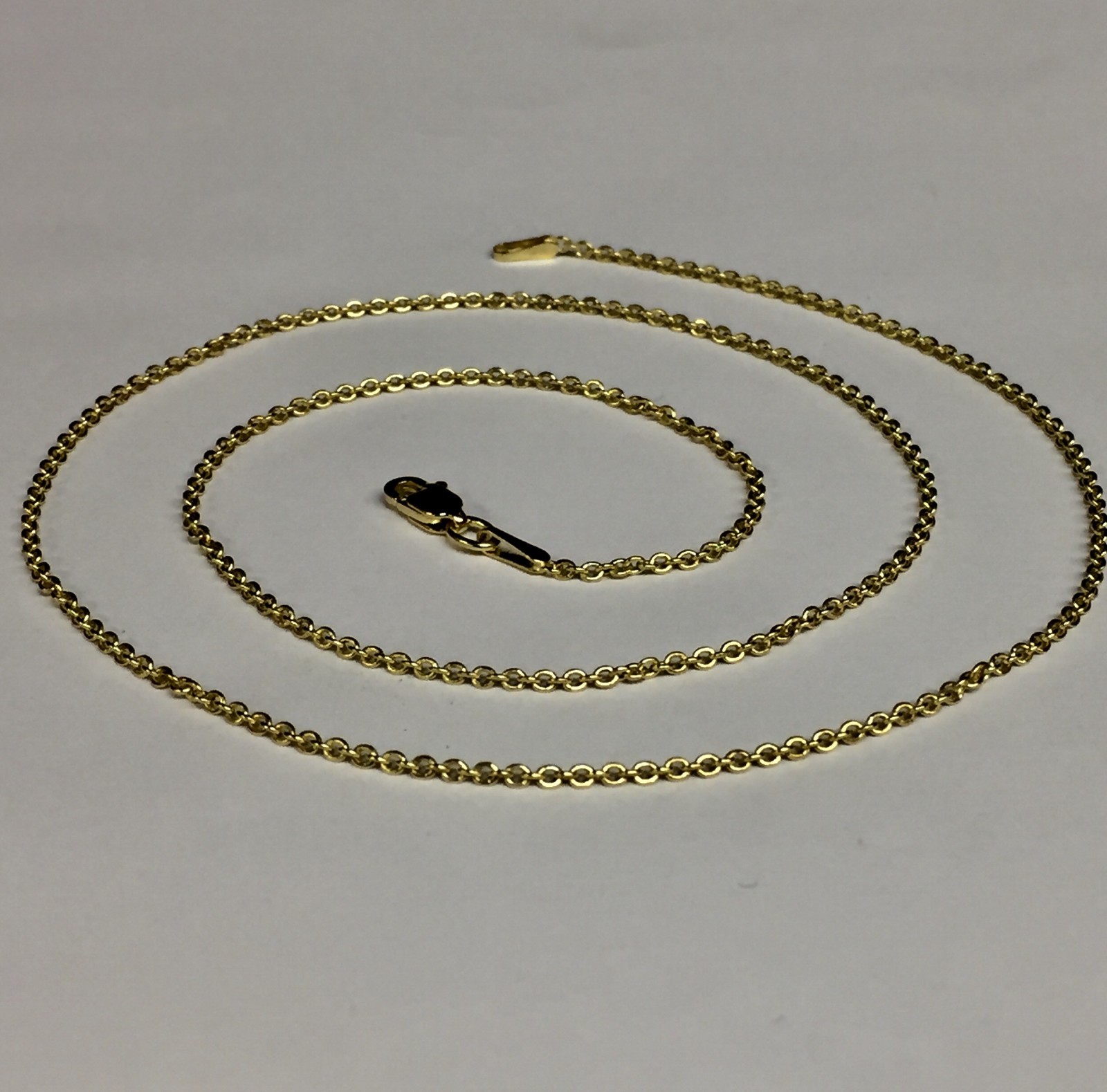 14k Yellow Gold Cable Link Pendant Chain/Necklace 18″ 1.5 mm 1.4 grams RCAB40