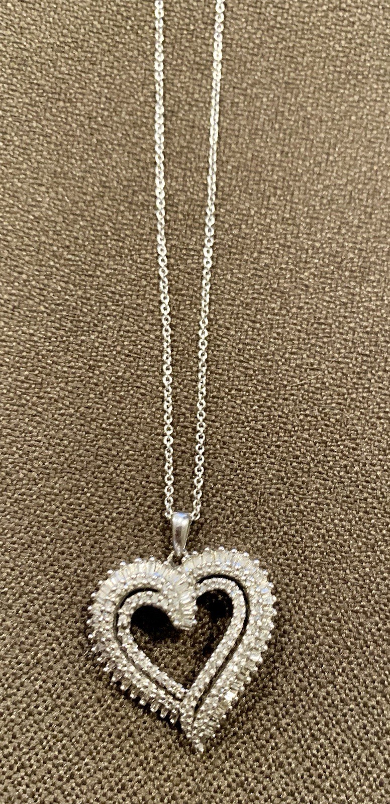 Sterling Silver Diamond Heart Pendant Necklace – Valentines Day- JWBR India