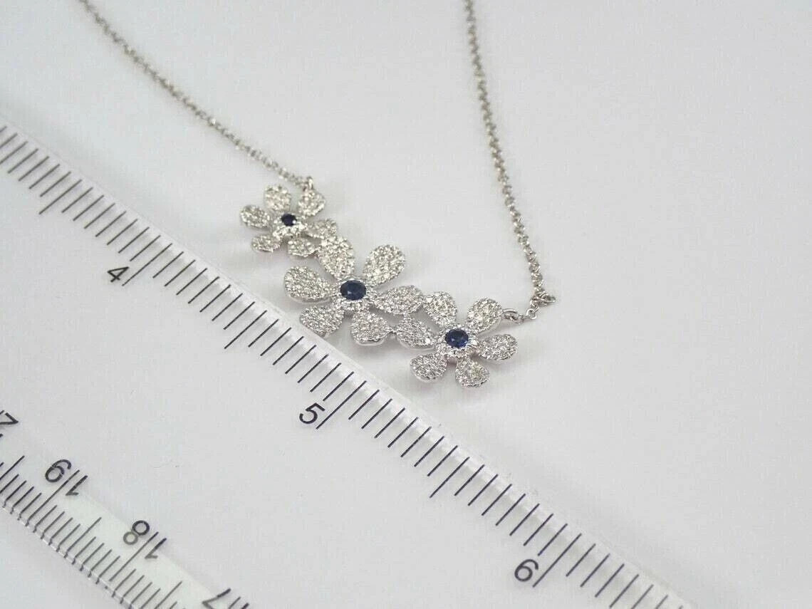 2Ct Round Cut Lab Created Diamond 14K White Gold Plated Flower Necklace Pendant