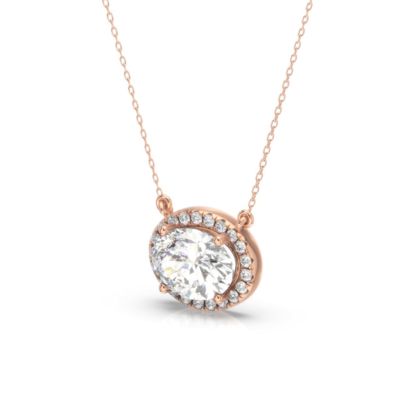 IGI Diamond Pendant VVS1 D Oval 1.15 Ct Lab-created 14k White Gold Eye Clean