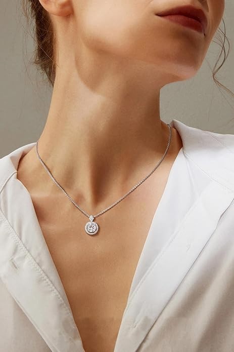 1ct Moissanite Infinity Necklace 925 Sterling Silver Anniversary Gift Necklace