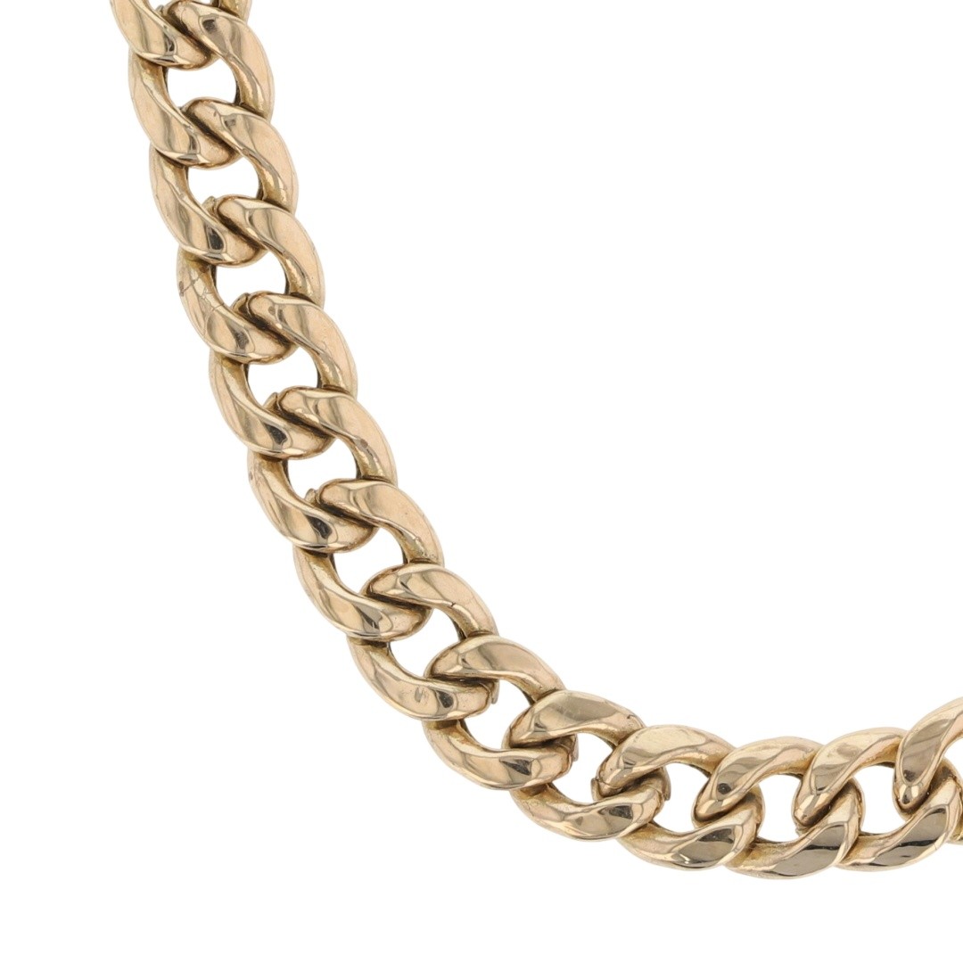 4.6mm Hollow Curb Link Chain 16″ Necklace 10k Yellow Gold Italy 7.63 Grams