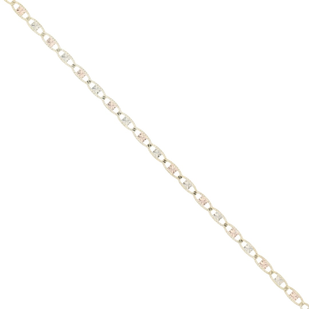 1.9mm Diamond-Cut Anchor Chain 23.5″ Necklace 10k Multi-Tone Gold 2.97 Grams