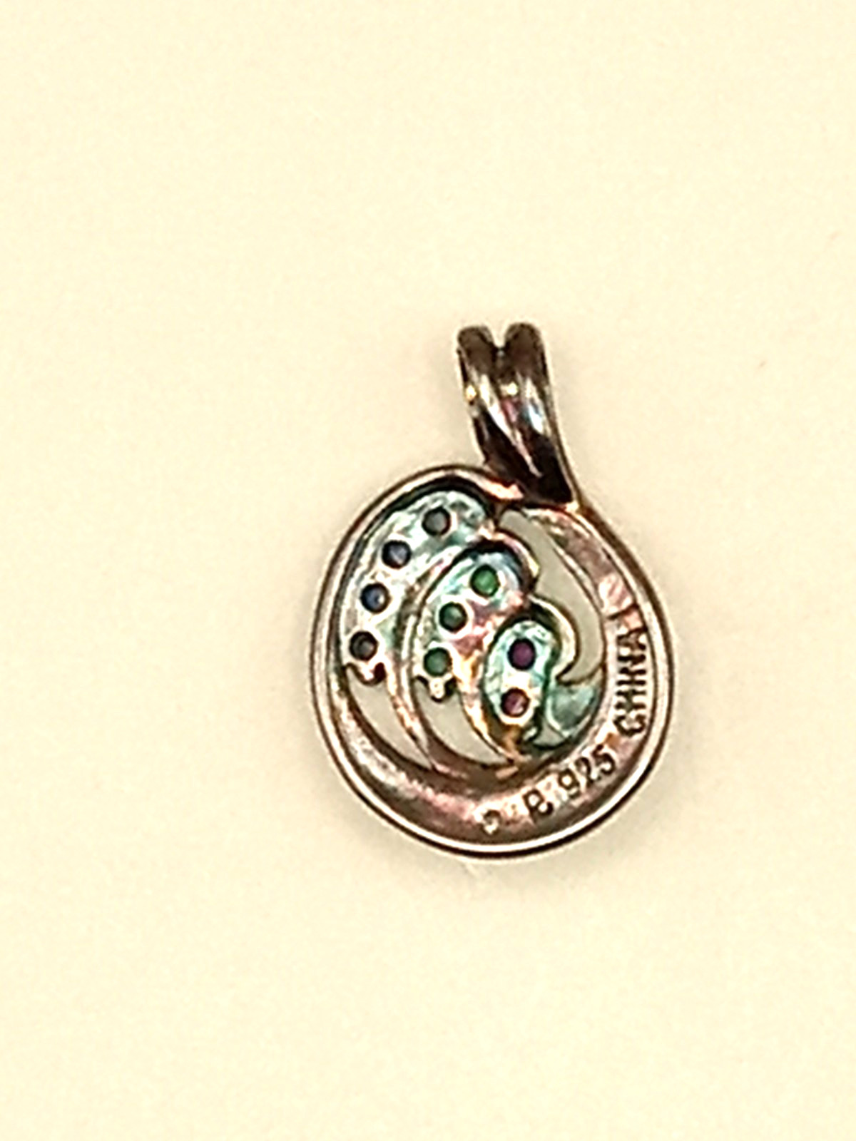 Sterling Silver Pendant Unknown Stones