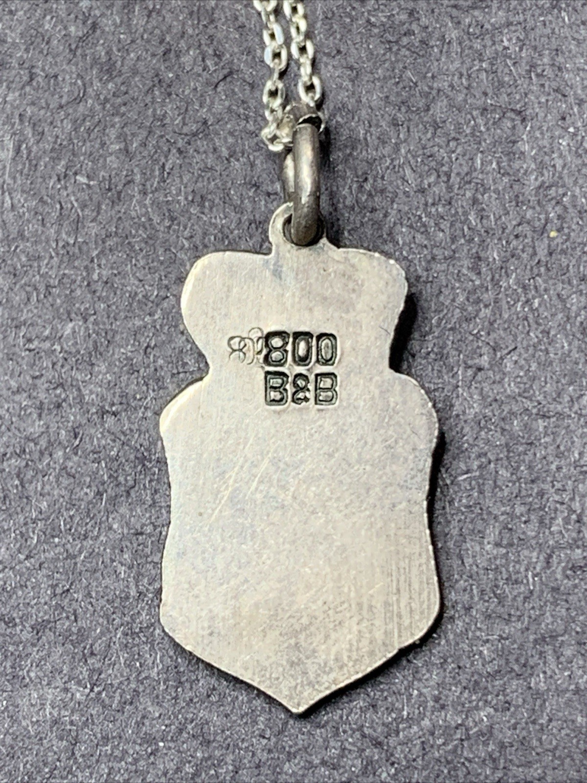 Sterling Silver 925 Lot Necklace Pendant LL31 German Shield Family Crown Crest