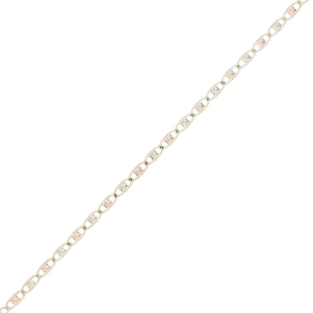 1.9mm Diamond-Cut Anchor Chain 23.5″ Necklace 10k Multi-Tone Gold 2.97 Grams