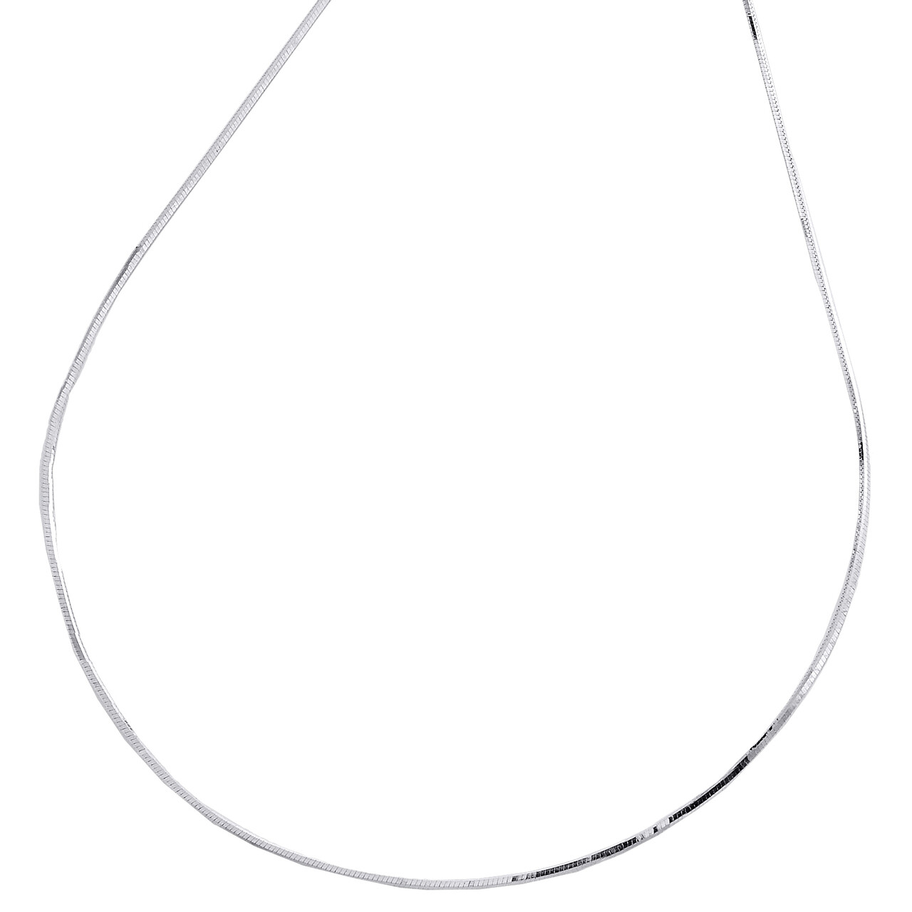 Real 10K White Gold 0.65mm Diamond Cut Round Snake Chain Necklace 24″ 24 Inch