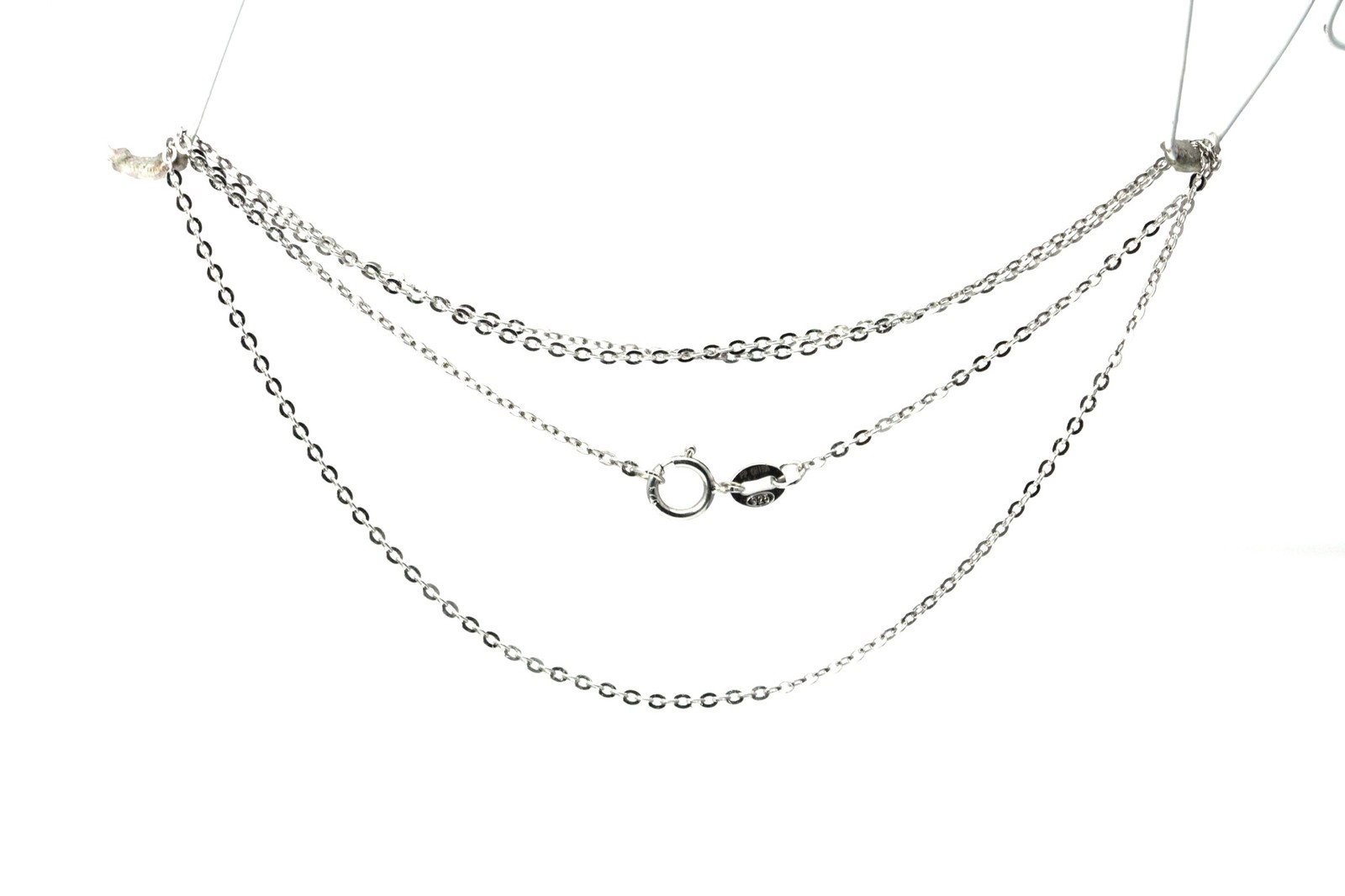 17.5″ 925 Italy Sterling Silver Fine Gauge Cable Link Chain 1.3 grams (NEC2614)