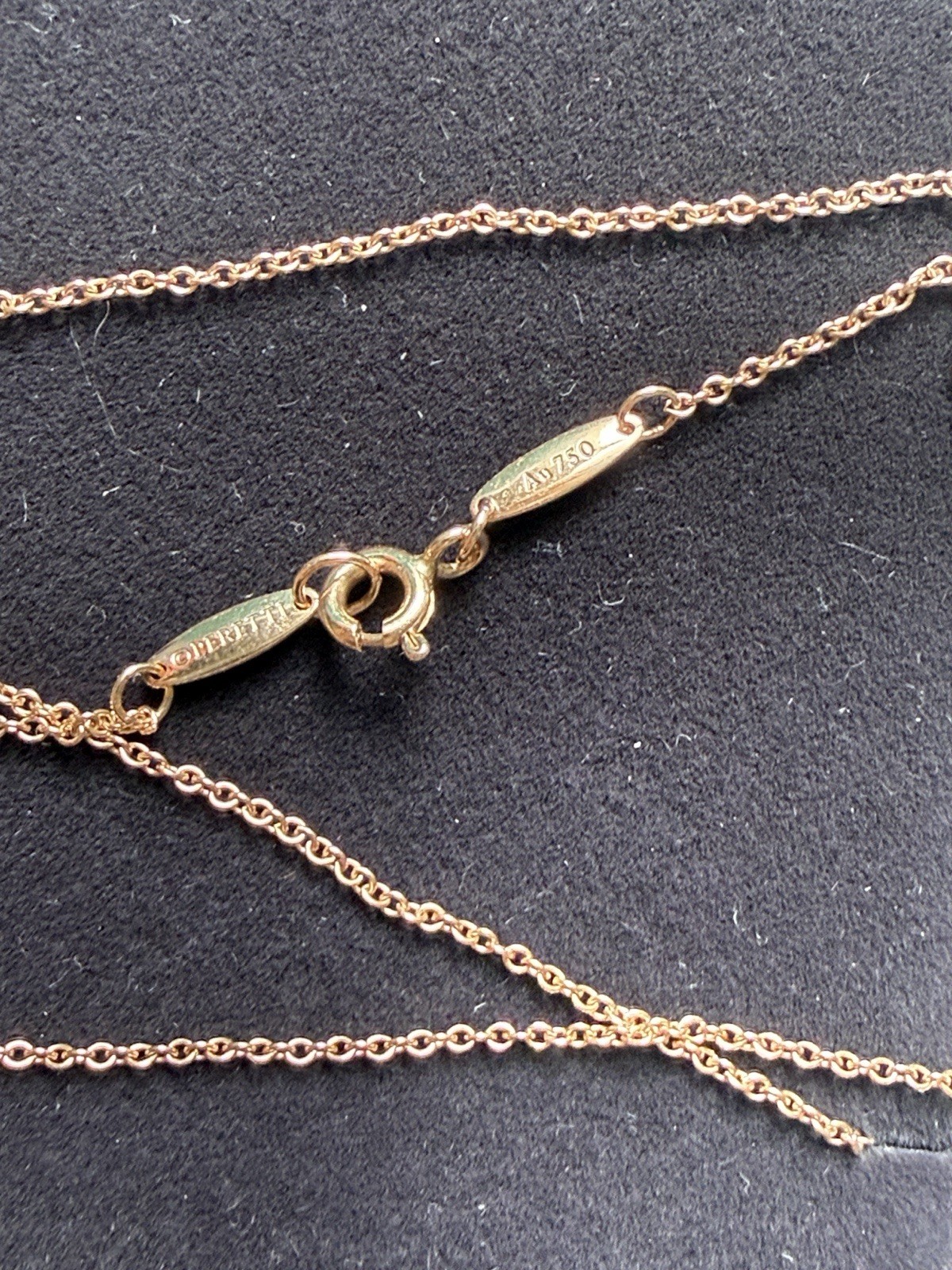 Tiffany and Co Elsa Peretti Rose Gold Single Diamond Necklace