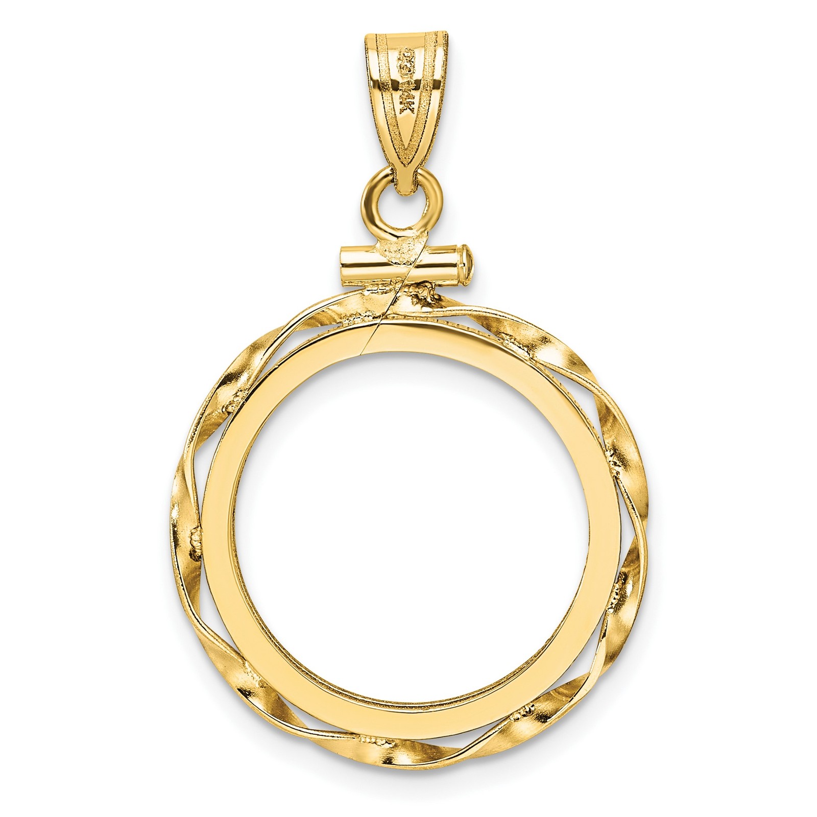 $2.50 Indian Head Quarter Eagle Coin Bezel 18mm Screw Top 14k Yellow Gold