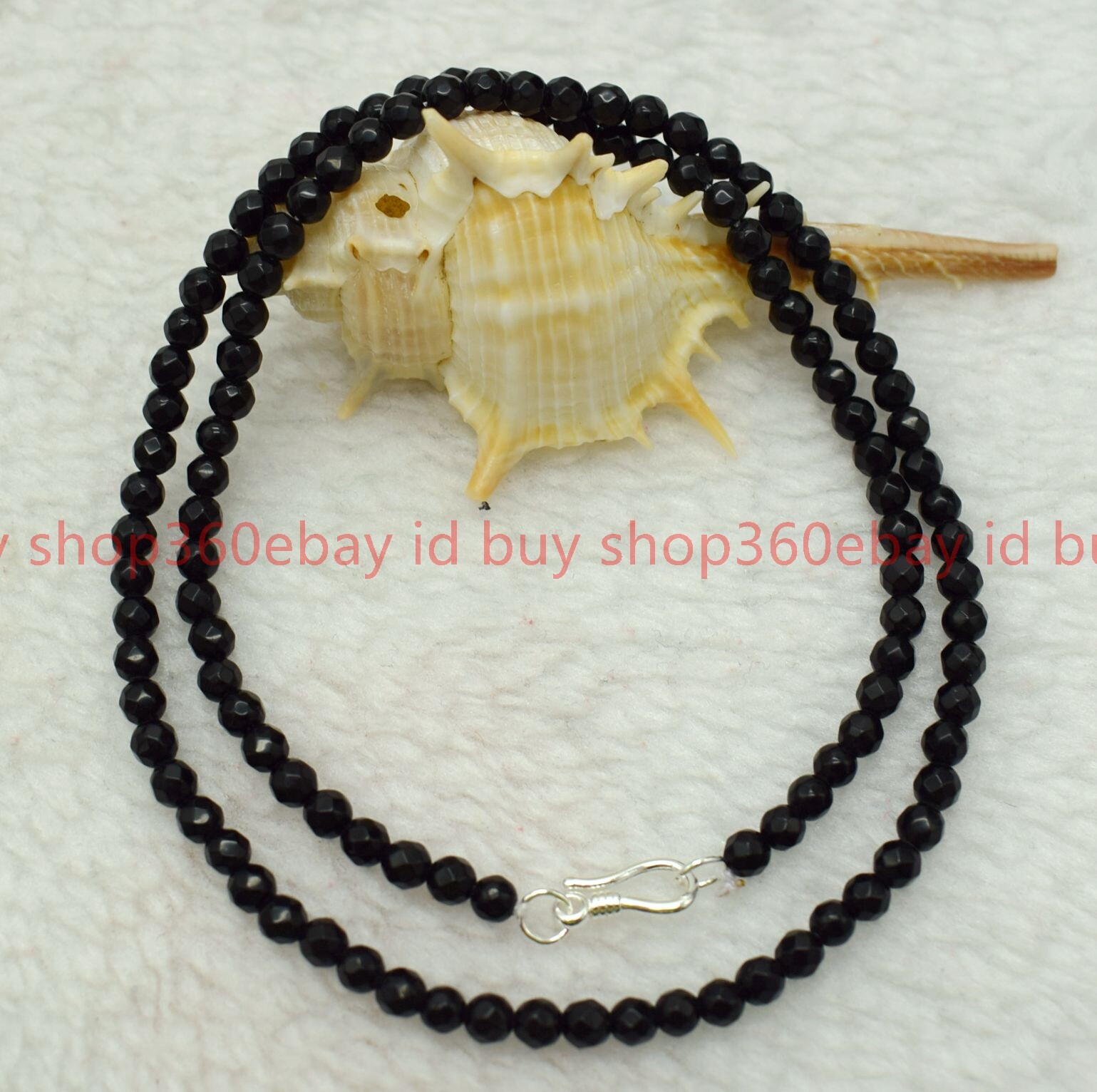 Natural Beautiful 4mm Faceted Black Agate Round Gemstone Beaded Necklace 16-28in