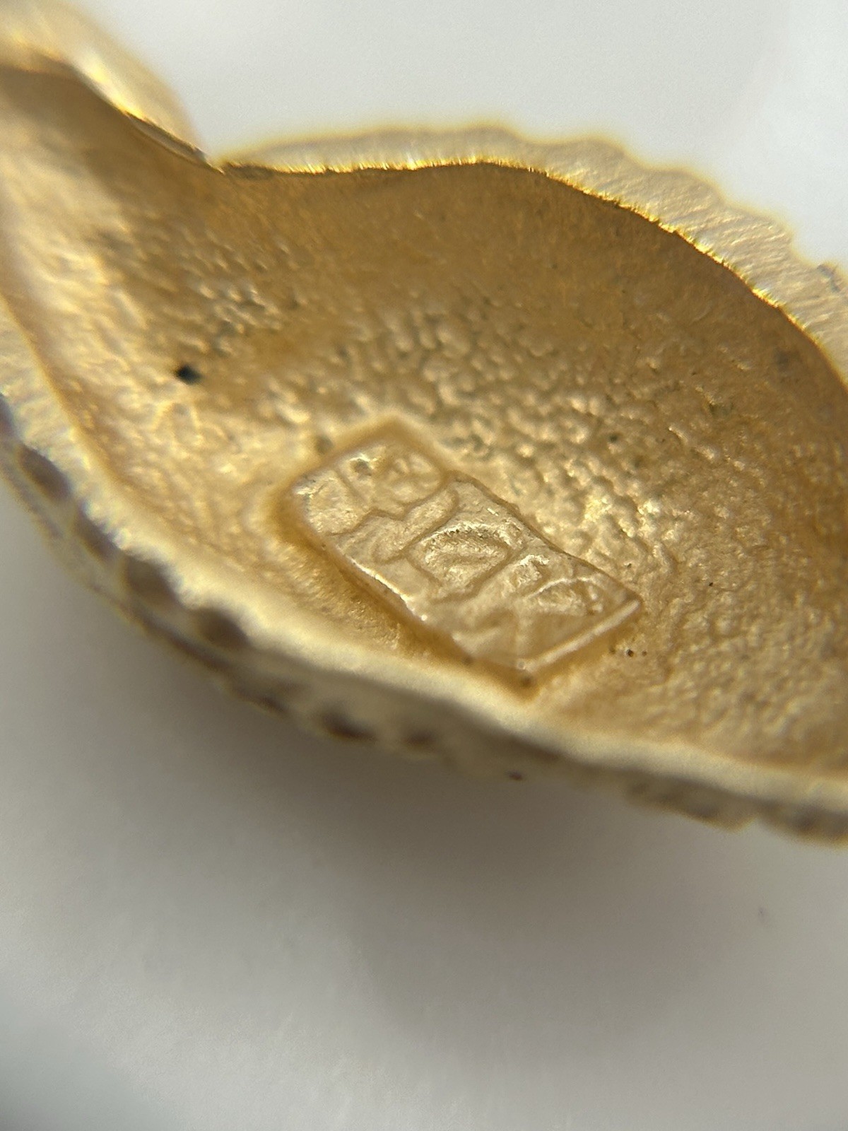 14K Yellow Gold Textured Seashell Charm Pendant, Beach Theme Jewelry