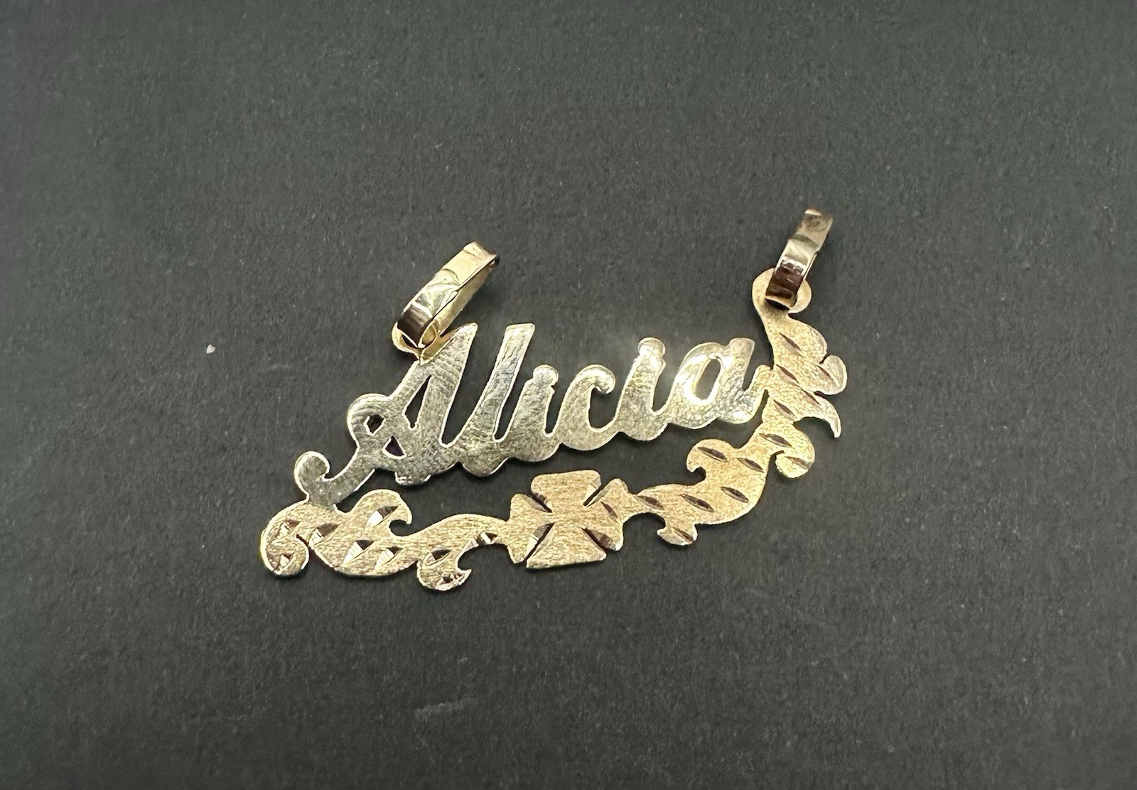 Alicia gold name plate