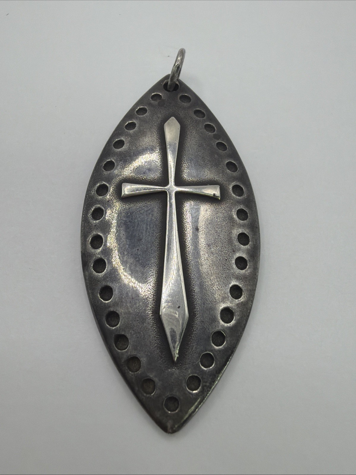 Rare Retired James Avery Sterling Silver Shield Cross Pendant 19g NOS