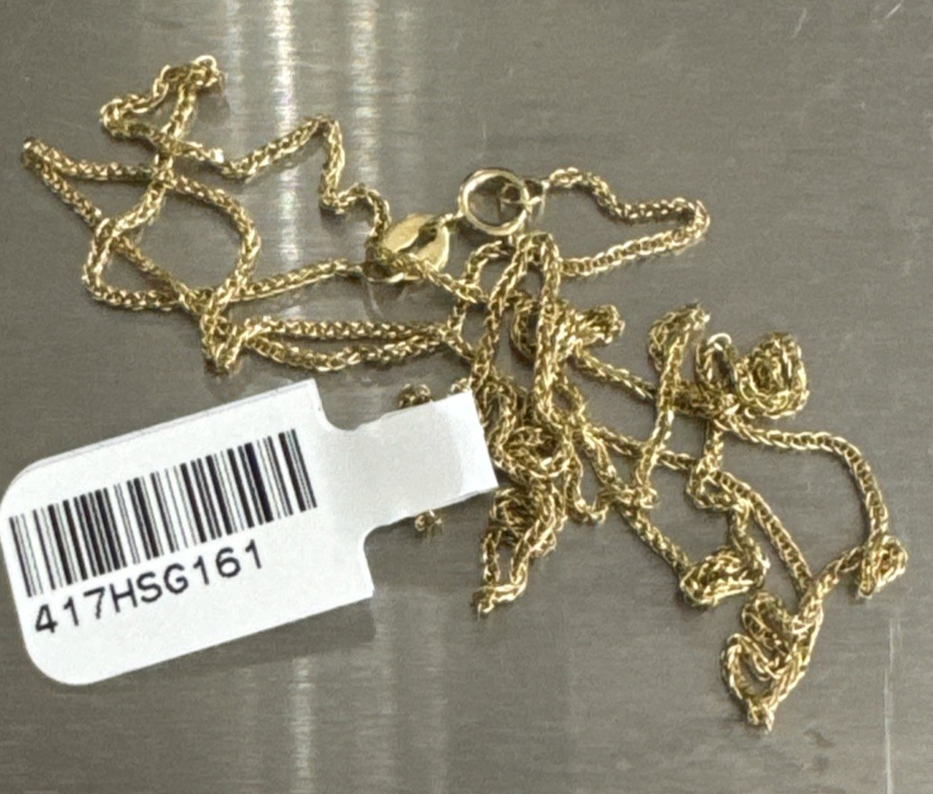 10KT Real Gold Spiga / Wheat Chain Necklace 1.6grams 22” Starz Brand NWT 10K