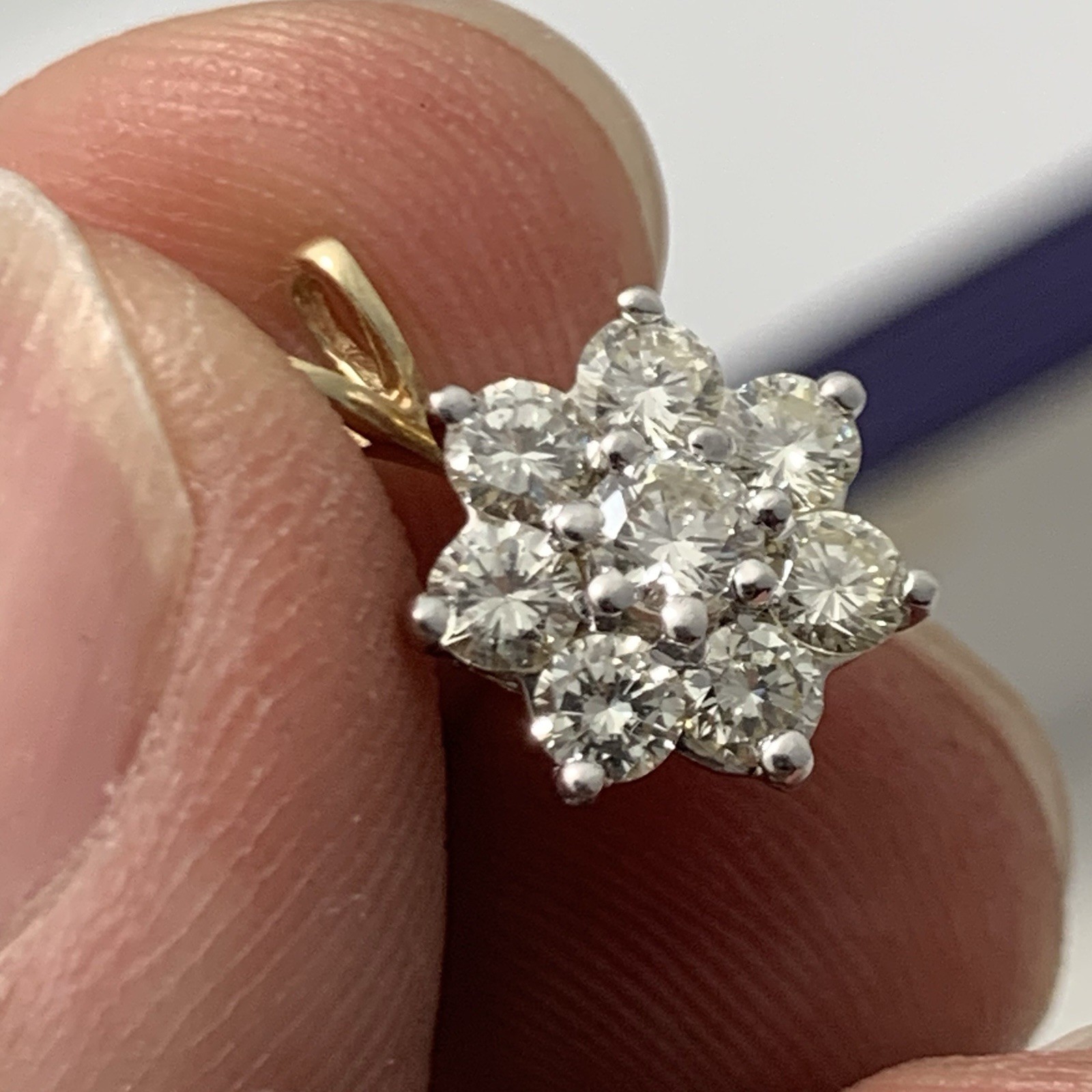 0.85TCW Natural Round Diamond 14k Solid Yellow Gold Wedding Anniversary Pendant