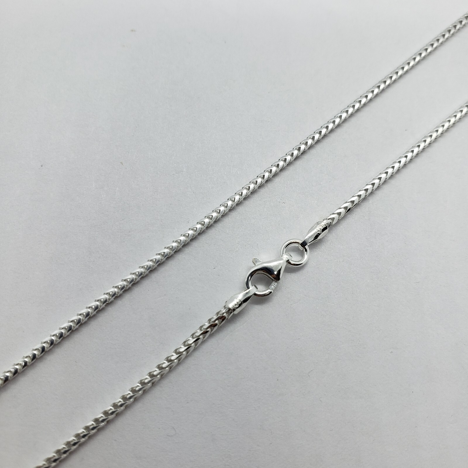 925 Sterling Silver Franco Chain Necklace Square Link Italy 1.5mm-2.5mm 16″-36″