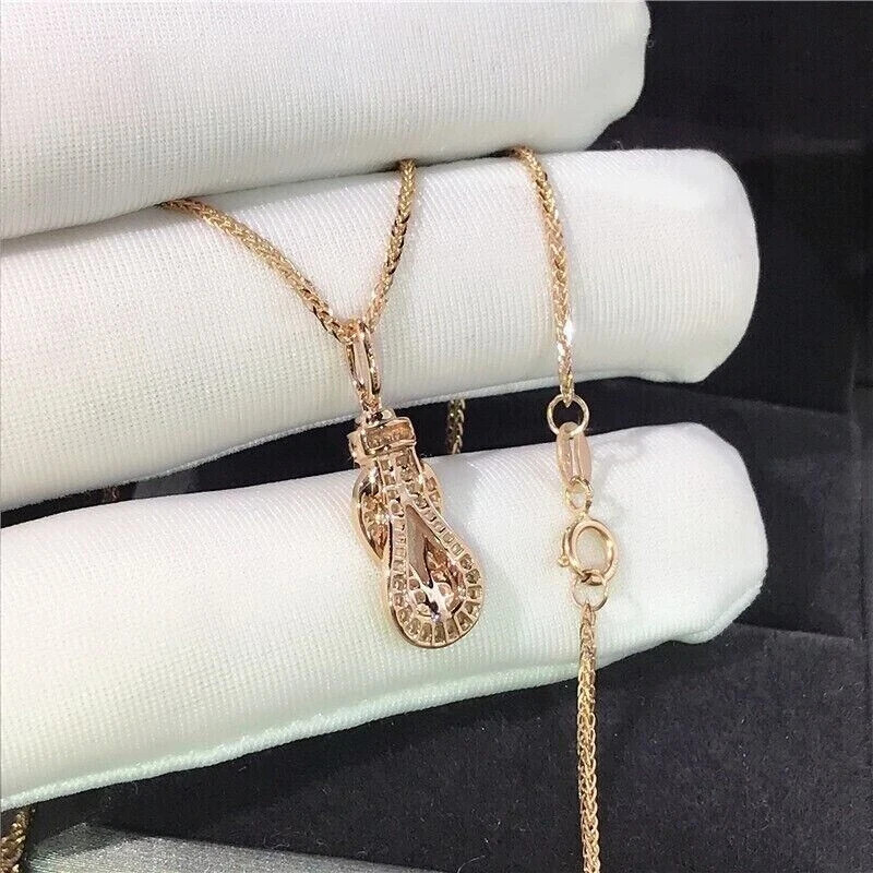 1.20Ct Round Cut Diamond Knot Pendant 14K Rose Gold Plated 18″ Free Chain