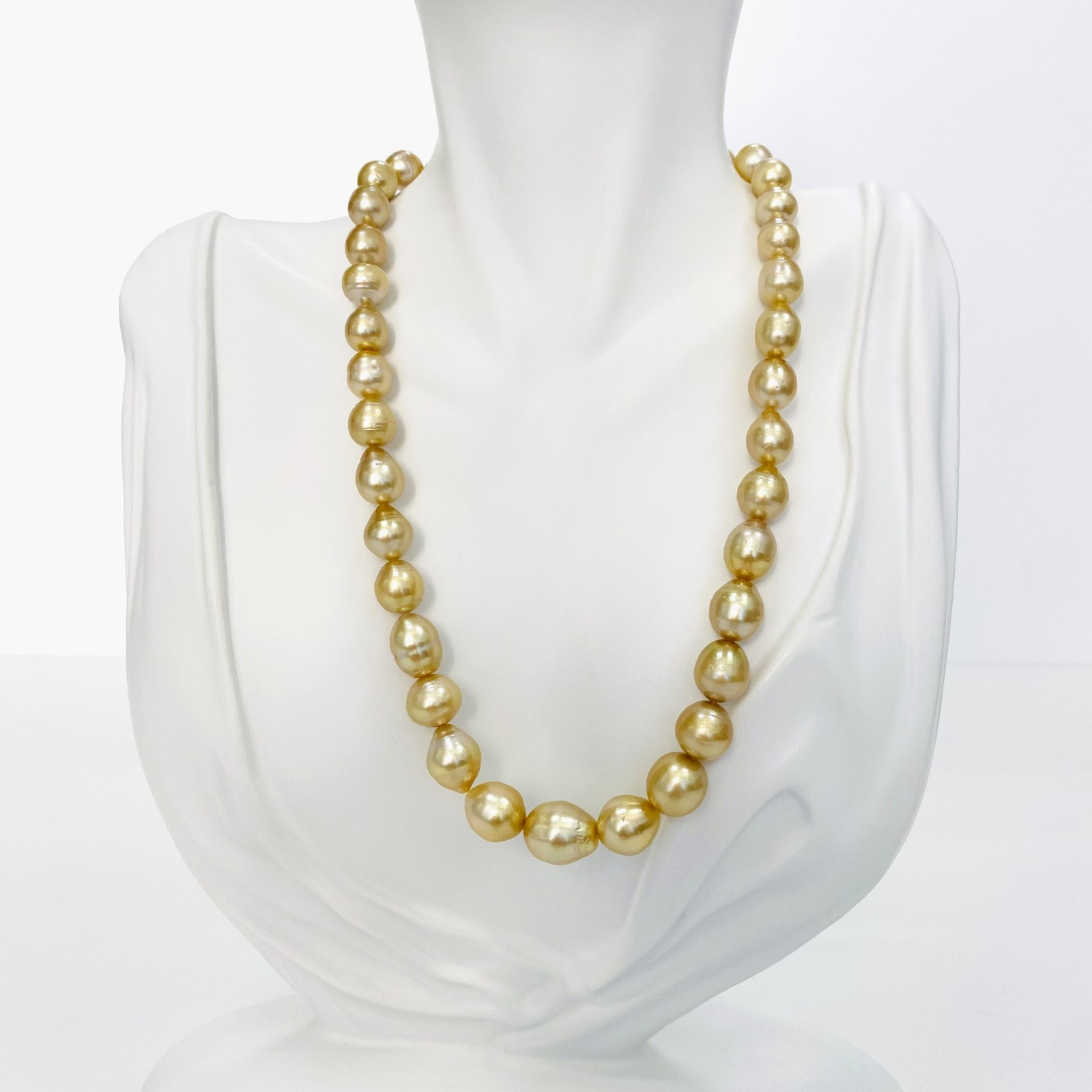 Golden South Sea Pearl Necklace Loose Strand 8mm to 11mm Drops/Ovals/Buttons Mix