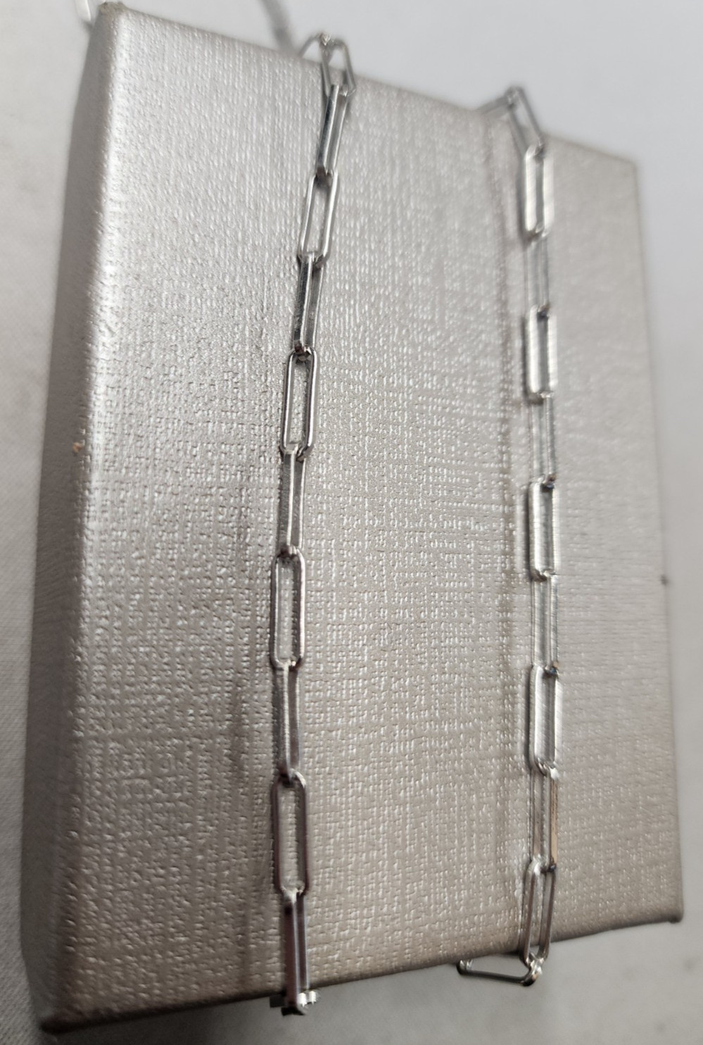 Shop LC Italian 3mm Paper Clip Chain Sterling Silver 7.8g Necklace 20″