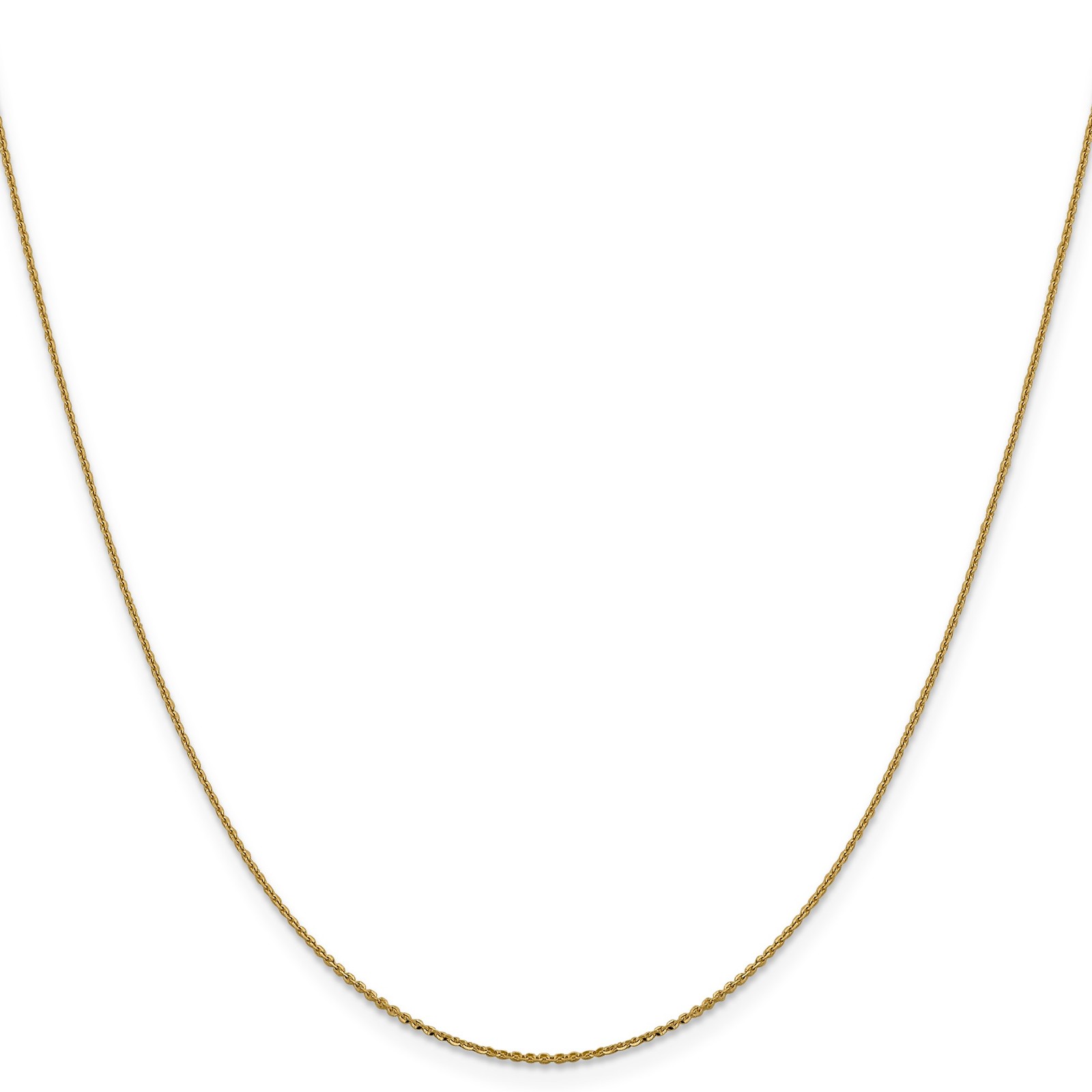 10K Yellow Gold 0.8-1.65mm Cable Chain Necklace 9-24 Inch Mens Womens