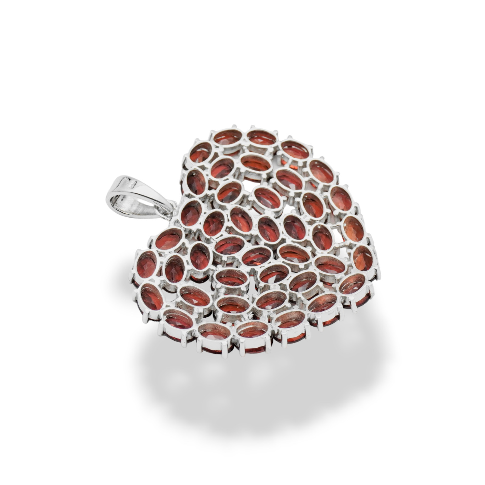 Red Garnet Gemstone Handmade 925 Sterling Silver Jewelry Heart Shape Pendant