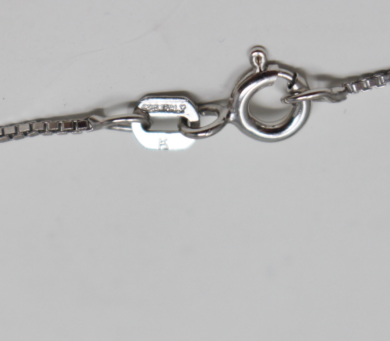 925 Sterling Silver Marcasite Open Circle NECKLACE Chain 18″ Signed K