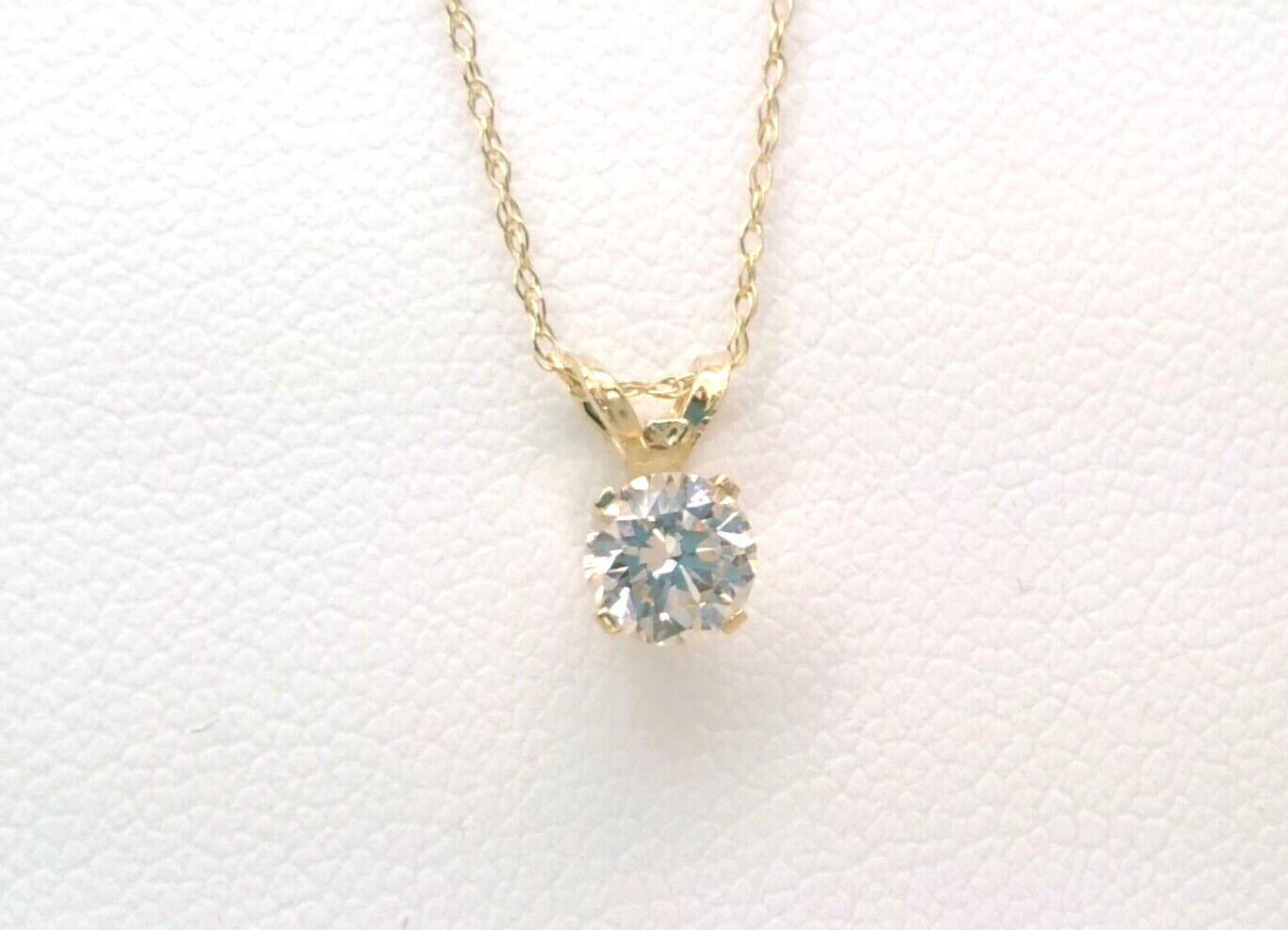 $3000 REAL GENUINE Diamond SOLITAIRE PENDANT NECKLACE 14k yellow Gold SOLID! 18′