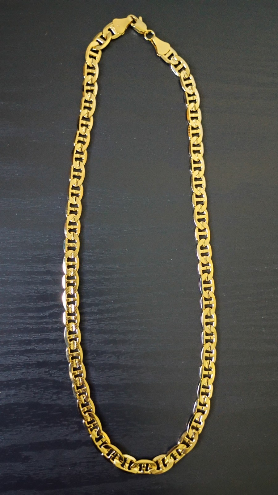 Brand New 20″ 14k Gold Filled Plated 8mm Diamond Cut Mariner Chain,35.66g