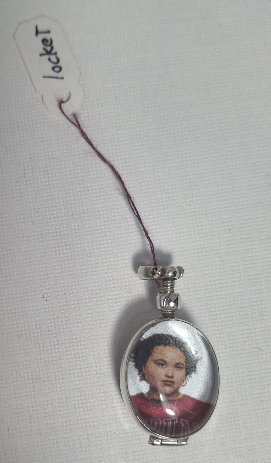 Clear Photo Locket Pendant Oval Clear Sterling Silver Holds 2 Photos