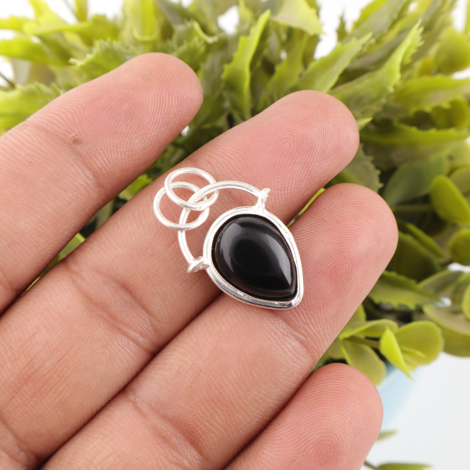Black Tourmaline Gemstone Handmade 925 Sterling Silver Jewelry Pendant Gift For