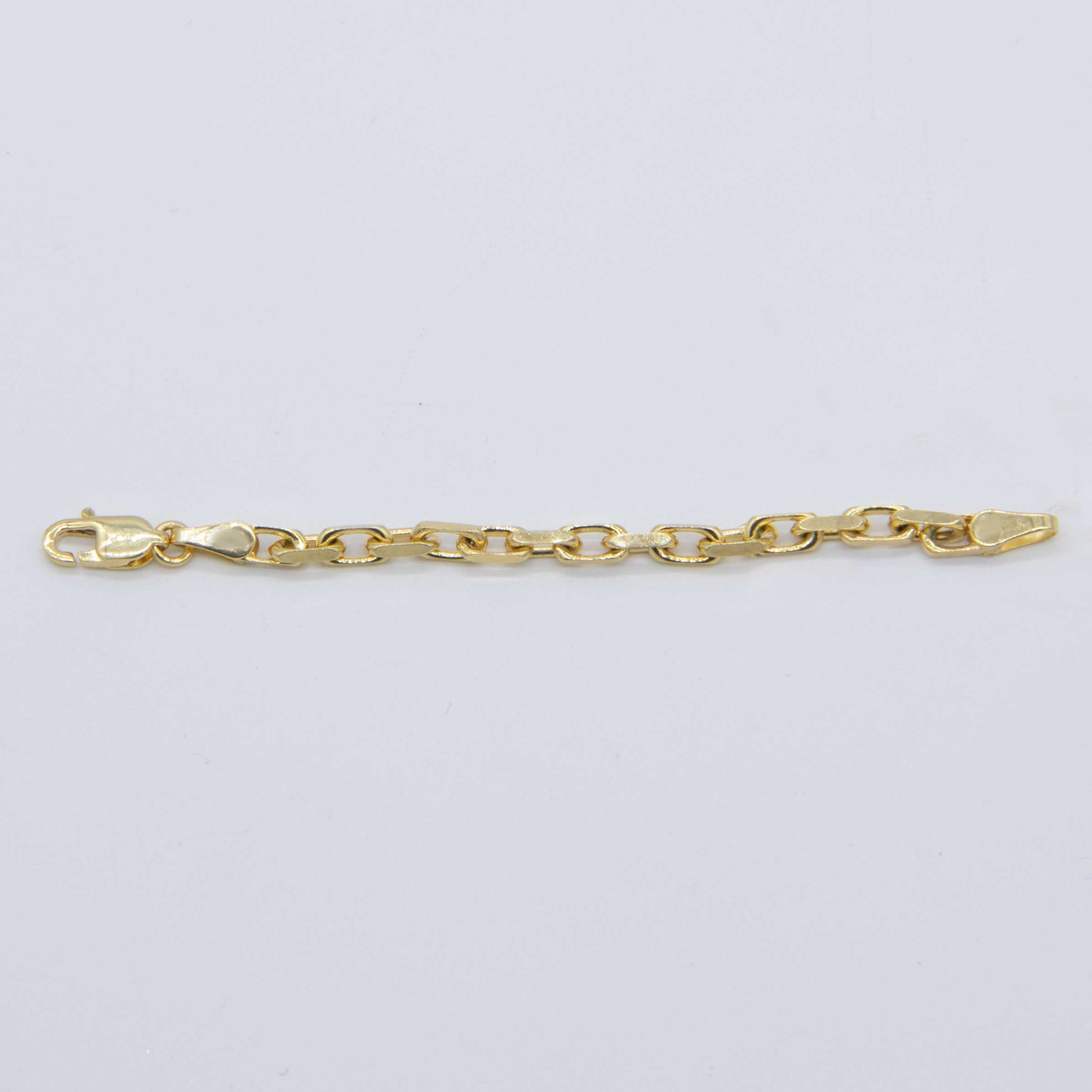 2.5mm French Cable Chunky Box Chain Extender Bracelet Chain 14K Yellow Gold