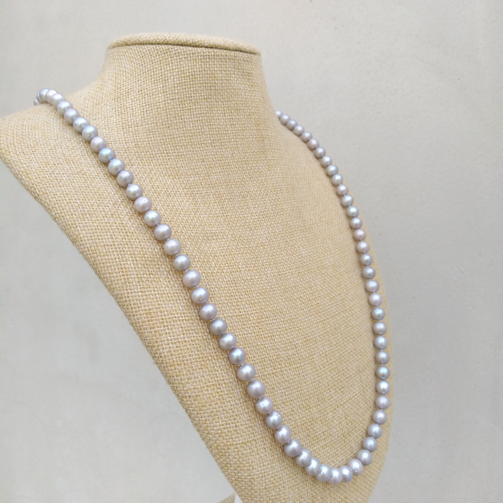 19″ gorgeous 5-6mm AAA+ South Sea Gray Pearl Necklace 14k Gold P
