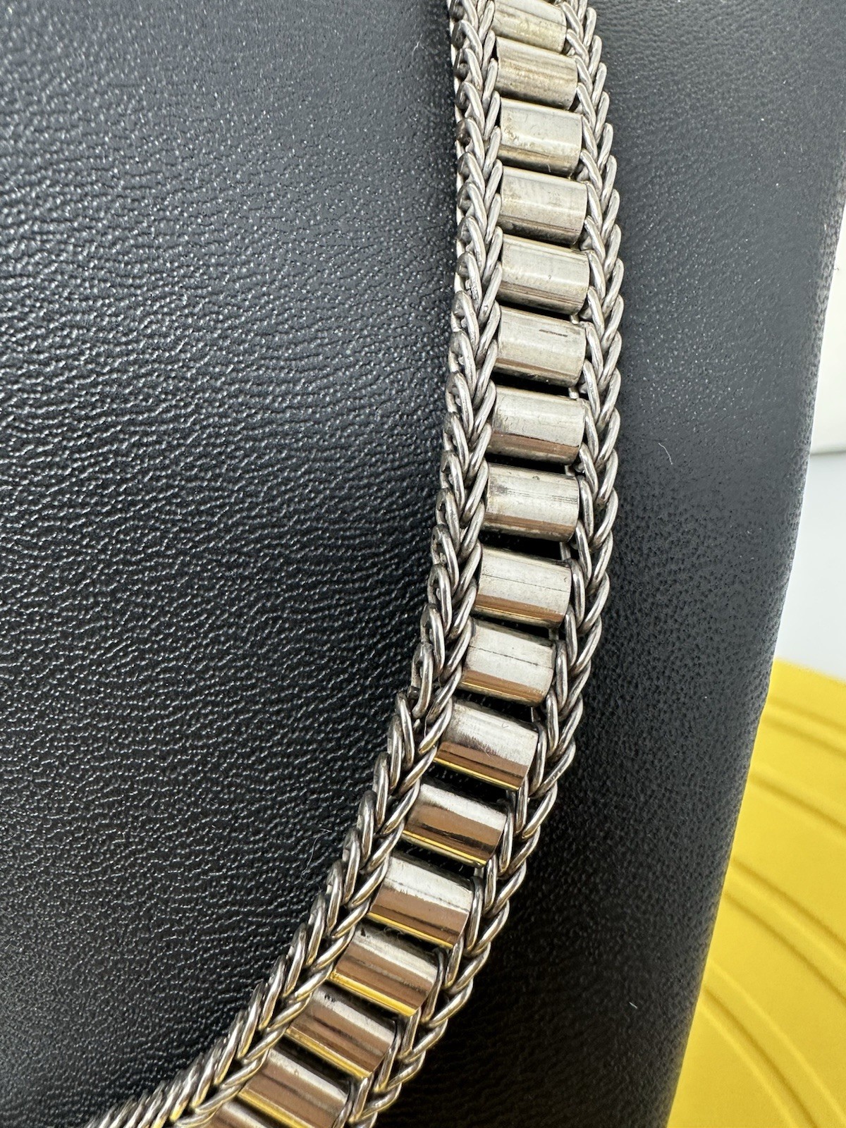 Sterling Silver Amazing Modern Design Choker Necklace Beautiful Chic 57g 16 In +
