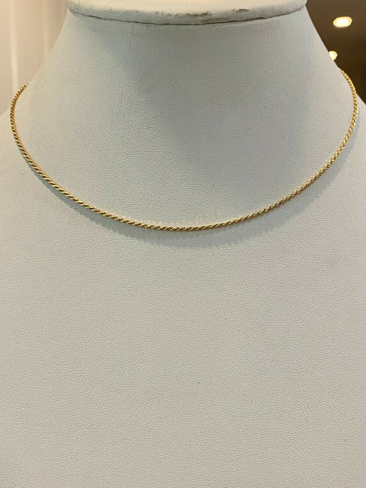 14K Gold Plated Plated 925 Silver Rope Necklace 1.5mm WHOLESALE Resell LOT 10pc