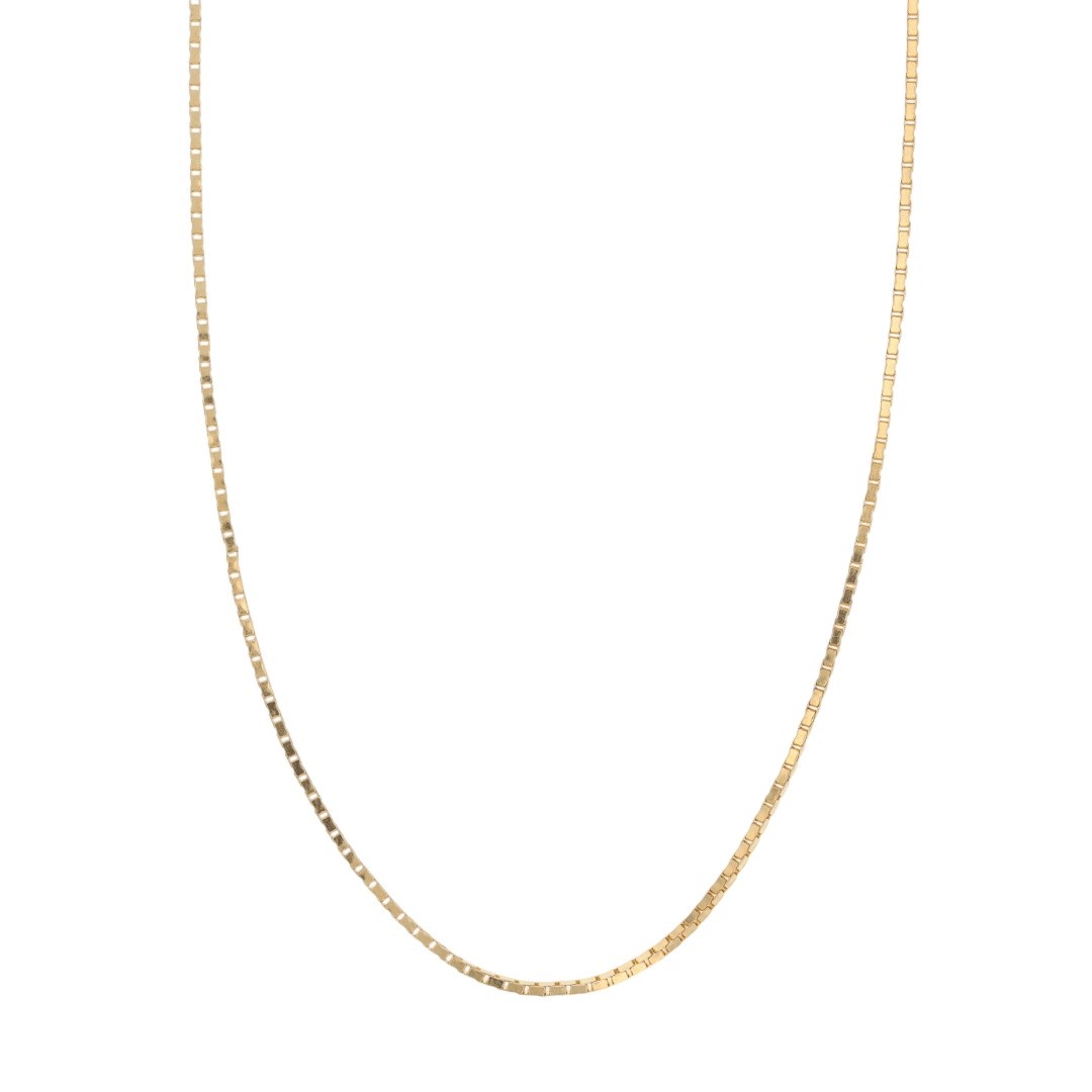 1mm Box Link Chain 16.5″ Necklace 14k Yellow Gold Italy 2.62 Grams