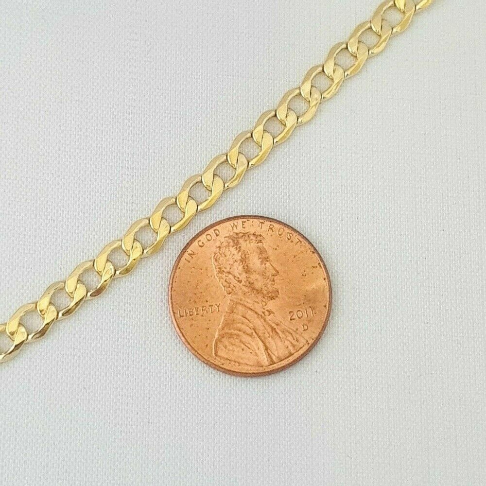 HOLLOW 10K Yellow Gold Men’s Women 2.5mm-7.0mm Cuban Curb Link Chain Necklaces