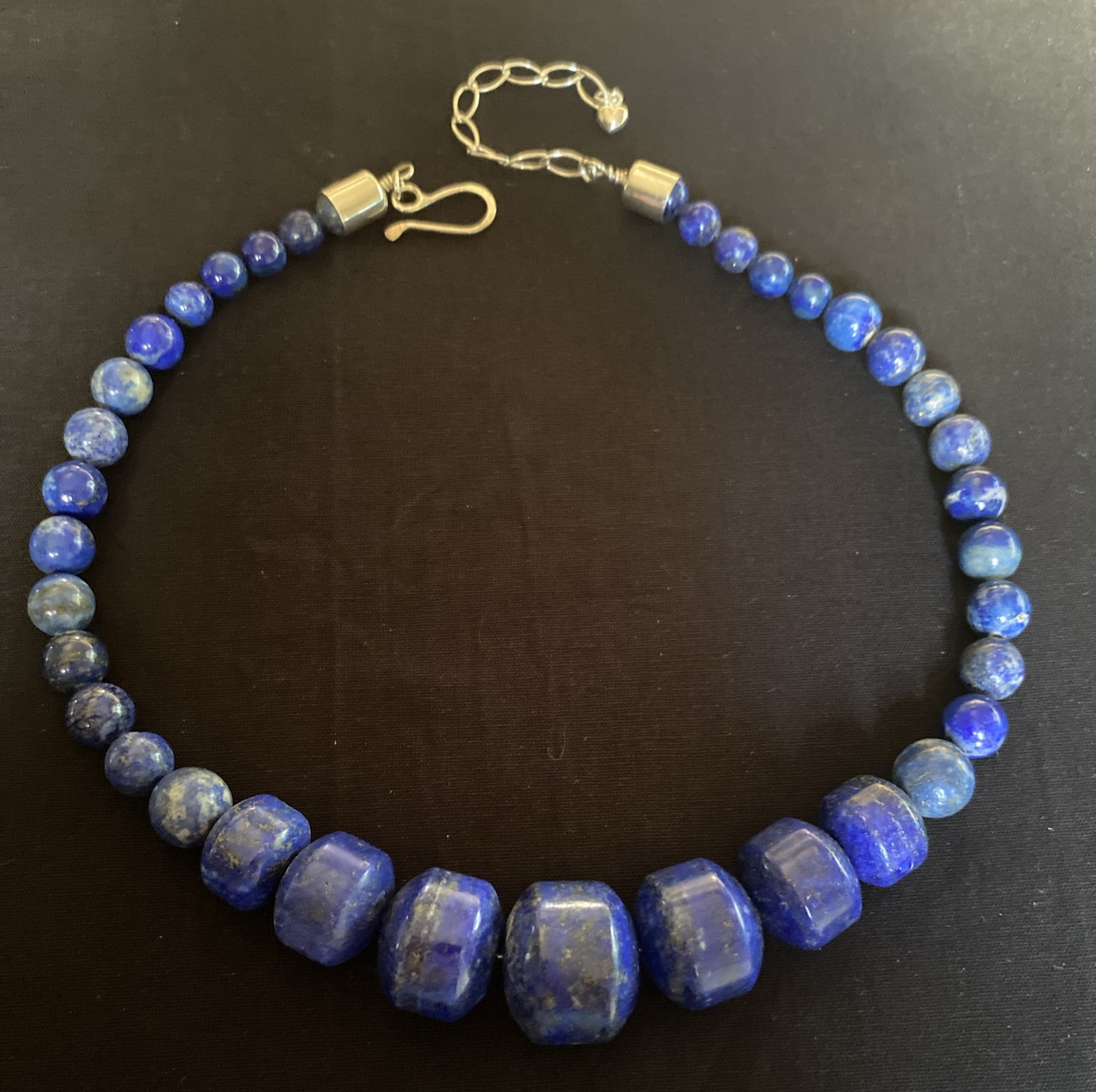 Jay King DTR Lapis Lazuli Chunky Beaded Necklace 925 Closure Excellent