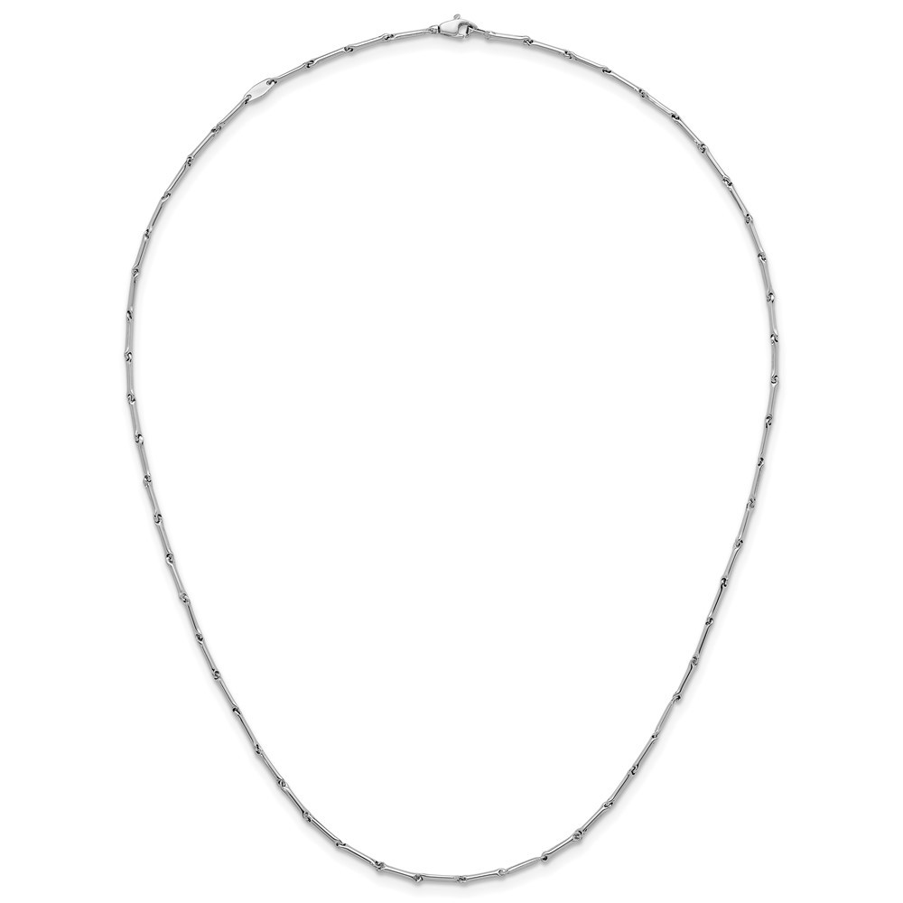 14K White Gold Polished Bar Link 18in Necklace
