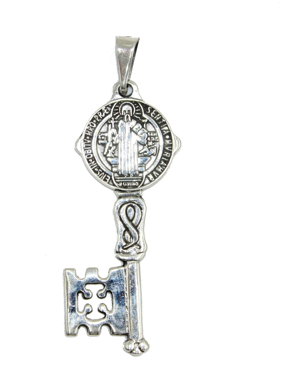 San Benito Key Pendant .925 Sterling Silver Pendant – St Benedict Key Silver